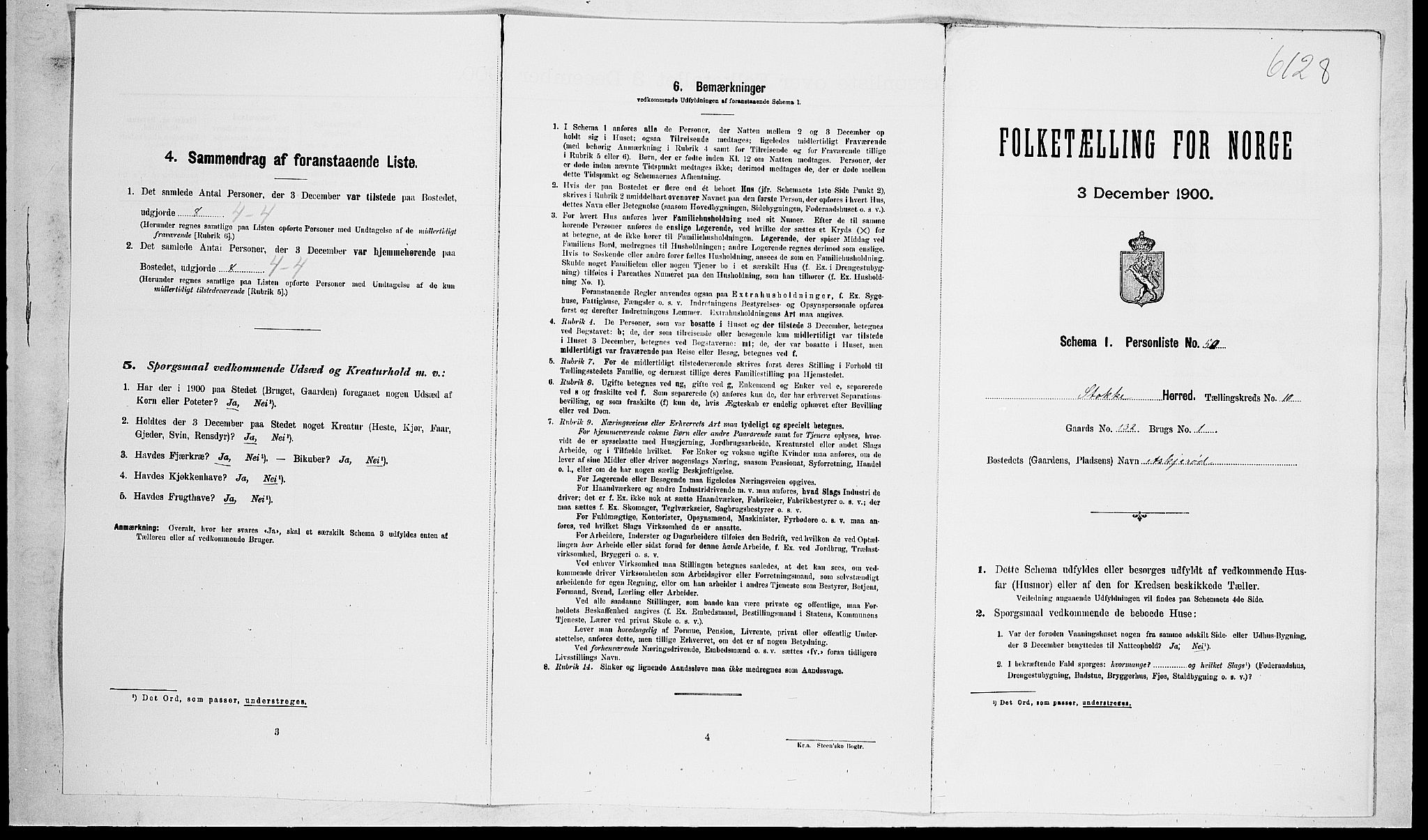 RA, Folketelling 1900 for 0720 Stokke herred, 1900, s. 1691