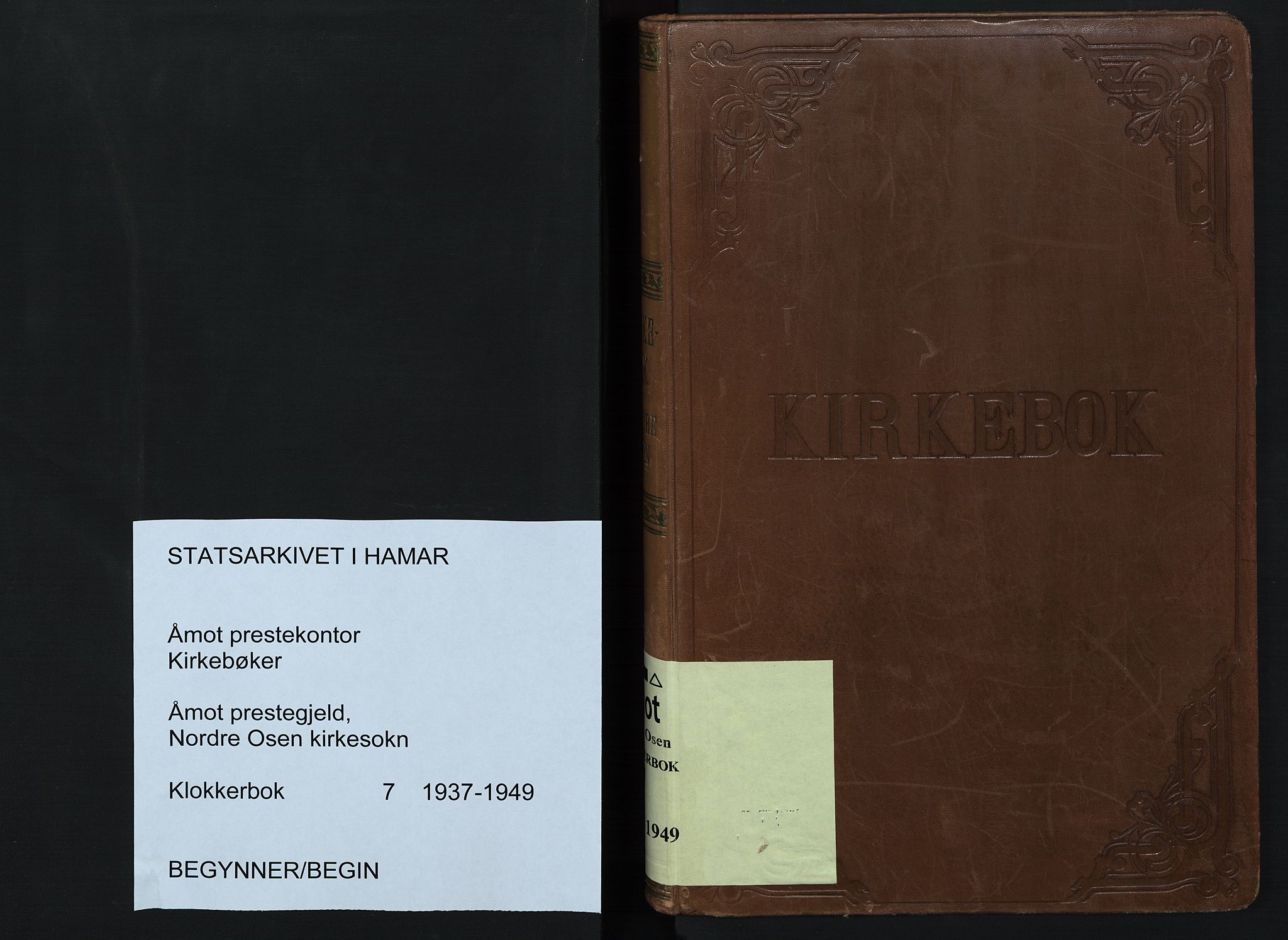Åmot prestekontor, Hedmark, AV/SAH-PREST-056/H/Ha/Hab/L0007: Klokkerbok nr. 7, 1937-1949