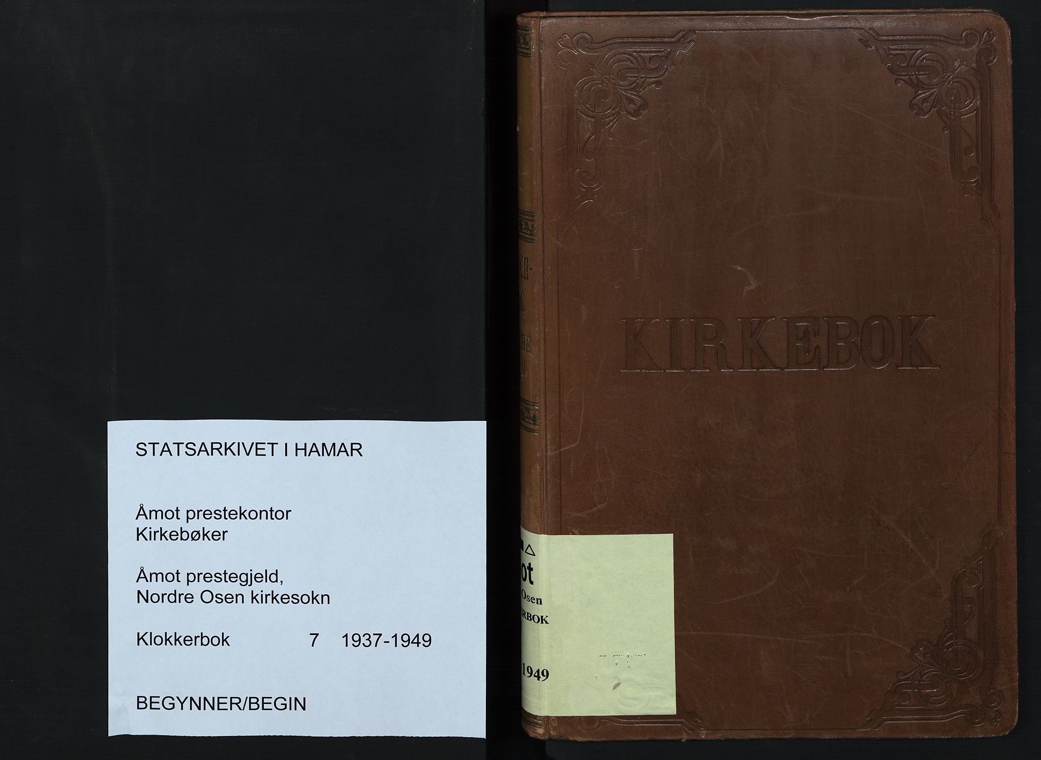 Åmot prestekontor, Hedmark, SAH/PREST-056/H/Ha/Hab/L0007: Klokkerbok nr. 7, 1937-1949