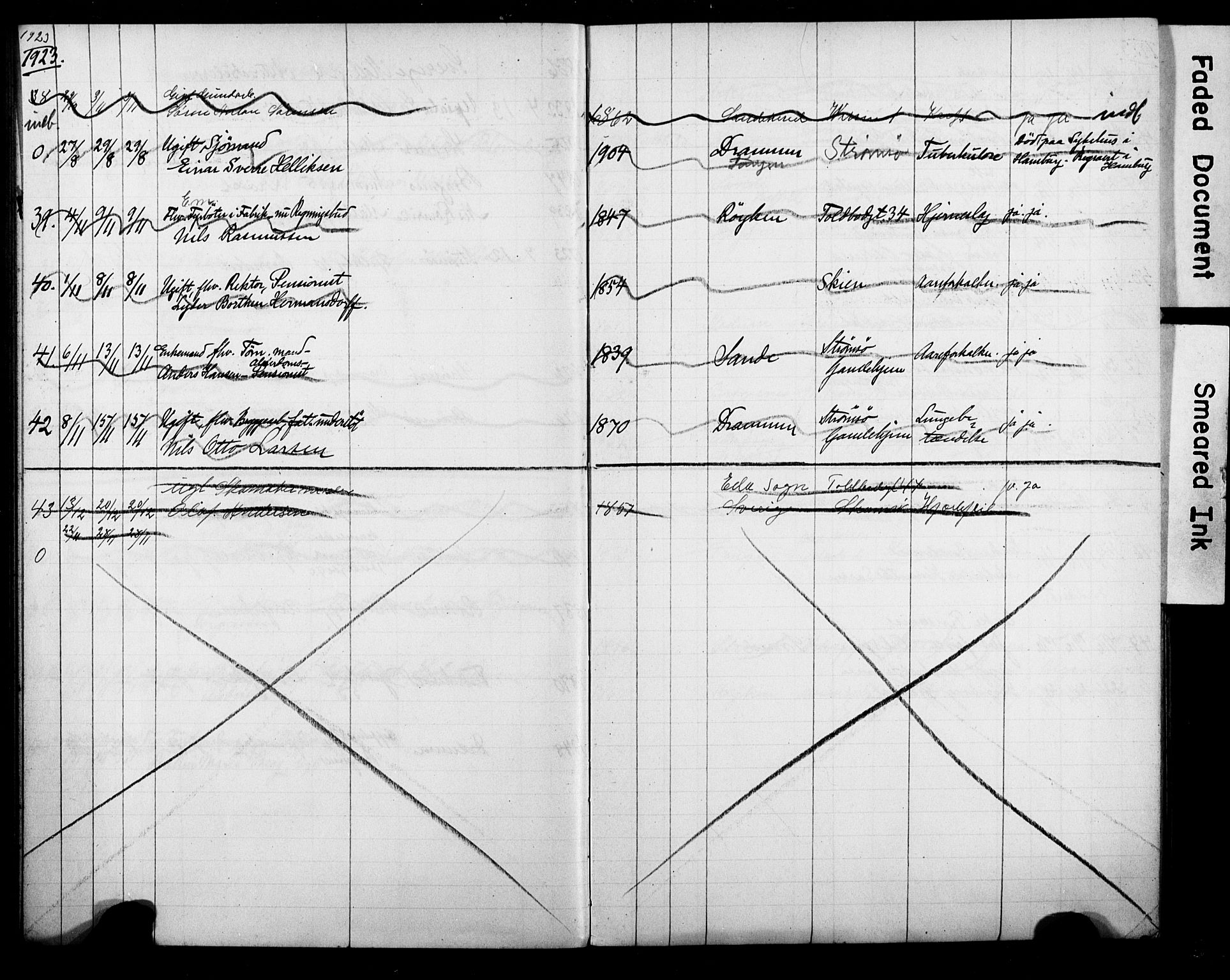 Strømsø kirkebøker, AV/SAKO-A-246/Y/Ya/L0008: Kladd til kirkebok nr. I 8, 1916-1931