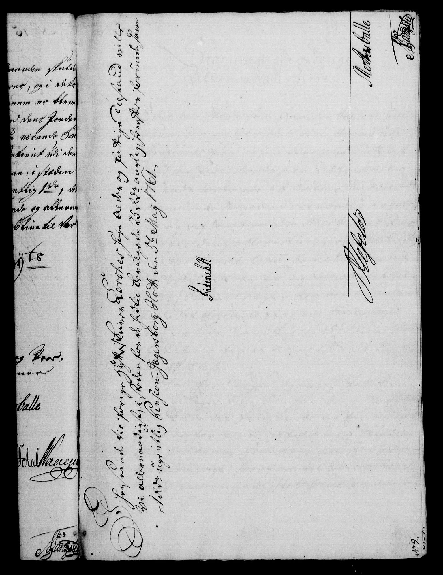 Rentekammeret, Kammerkanselliet, RA/EA-3111/G/Gf/Gfa/L0043: Norsk relasjons- og resolusjonsprotokoll (merket RK 52.43), 1761, s. 185