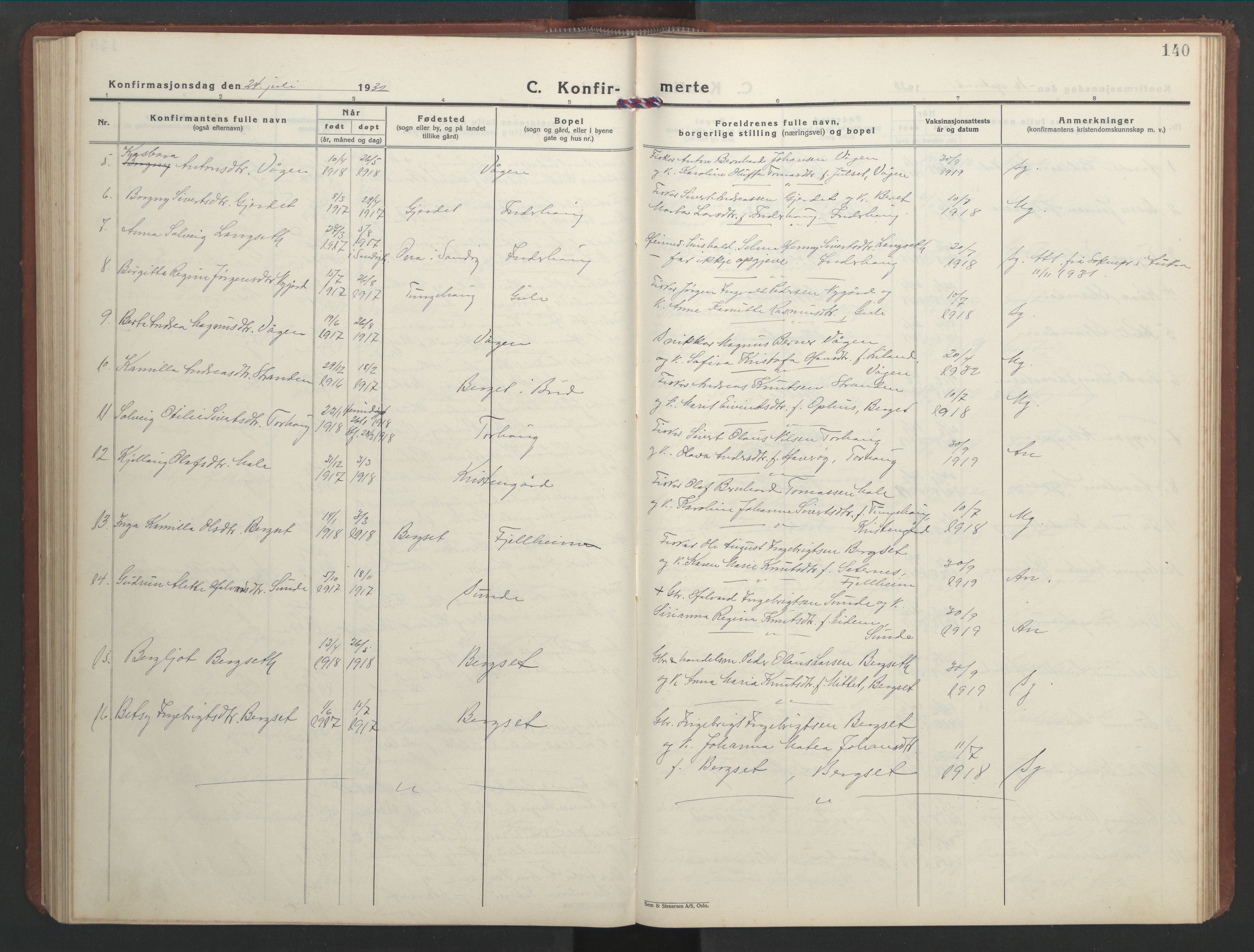 Ministerialprotokoller, klokkerbøker og fødselsregistre - Møre og Romsdal, AV/SAT-A-1454/566/L0775: Klokkerbok nr. 566C04, 1930-1946, s. 140