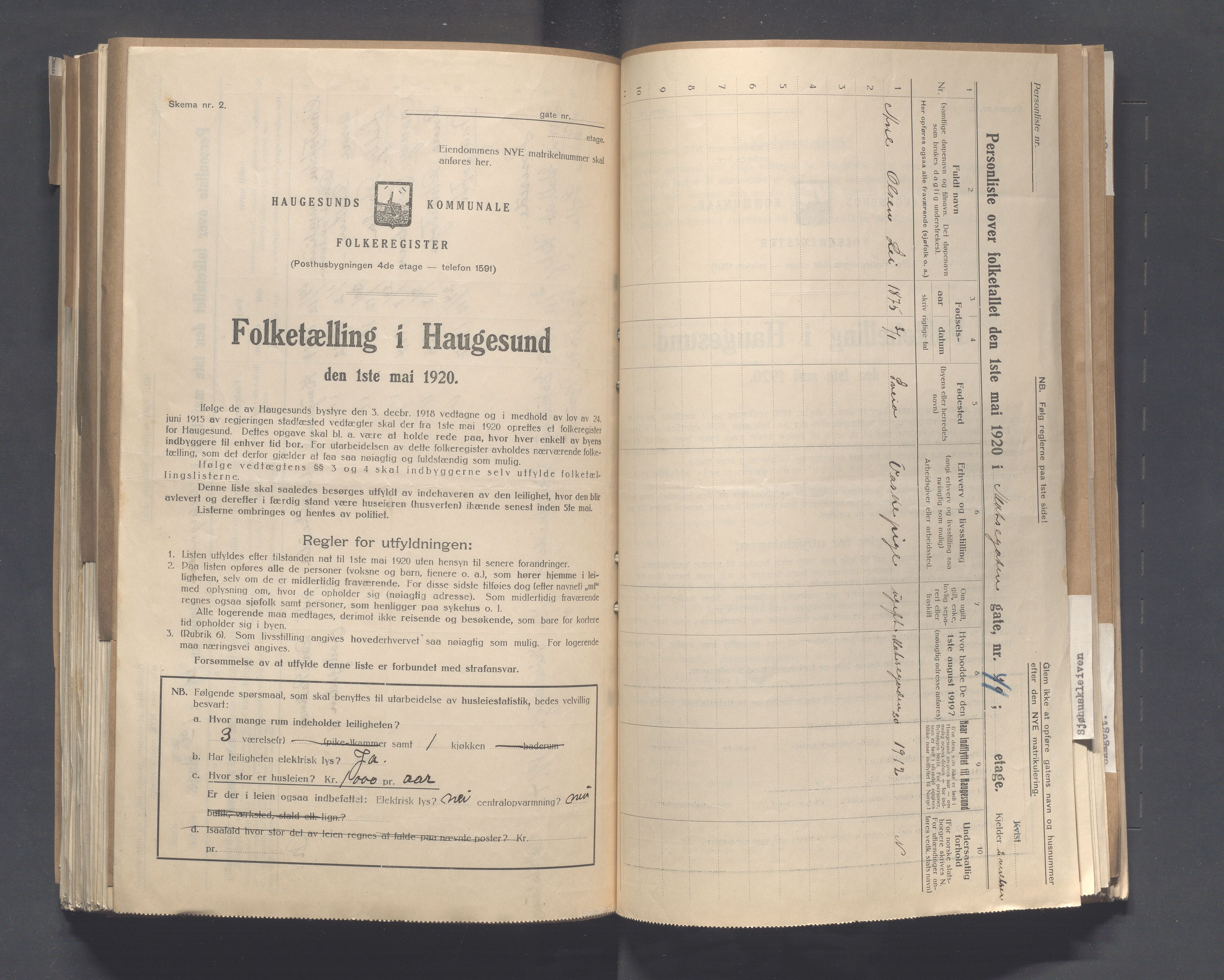 IKAR, Kommunal folketelling 1.5.1920 for Haugesund, 1920, s. 6260