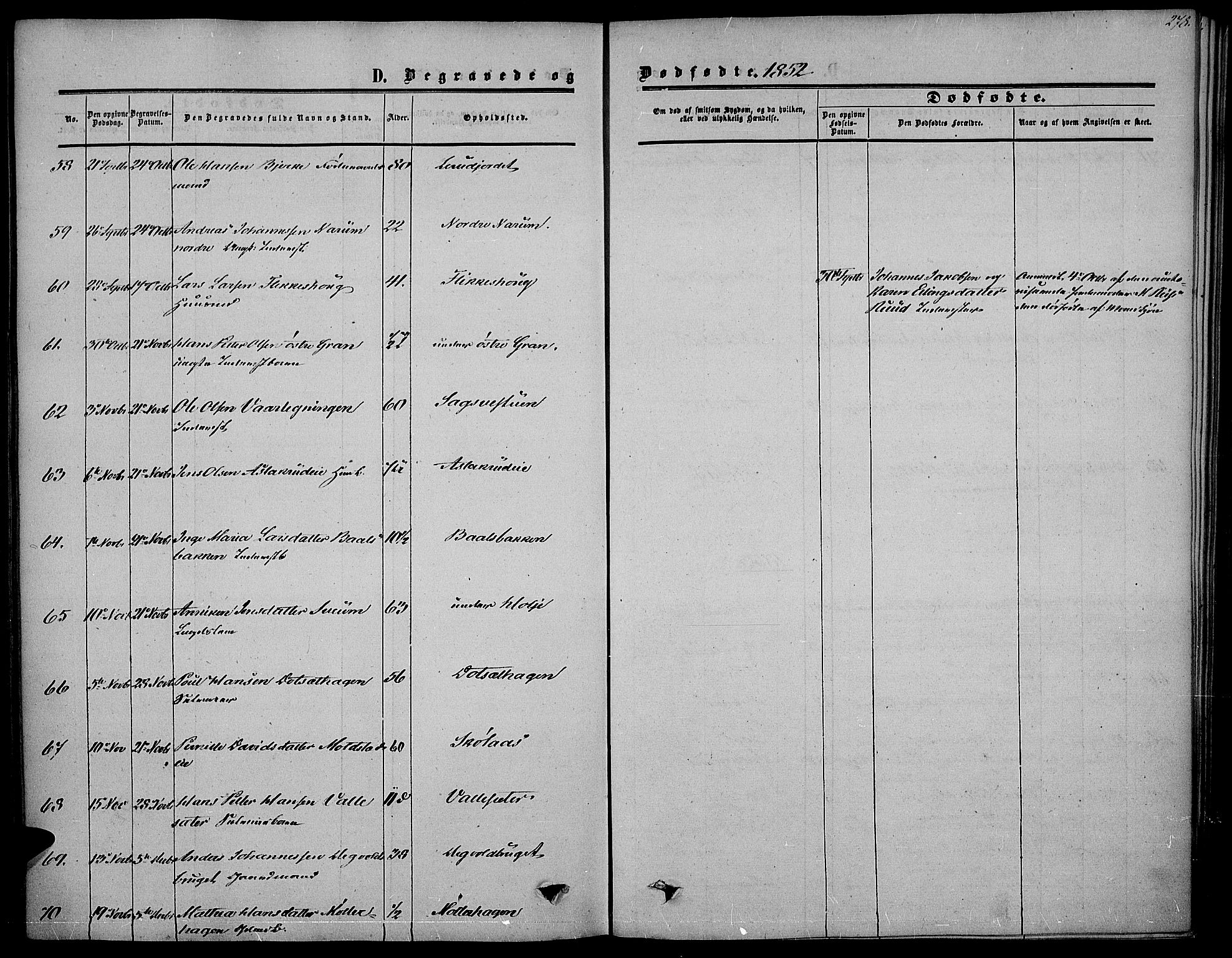 Vestre Toten prestekontor, SAH/PREST-108/H/Ha/Haa/L0005: Ministerialbok nr. 5, 1850-1855, s. 278