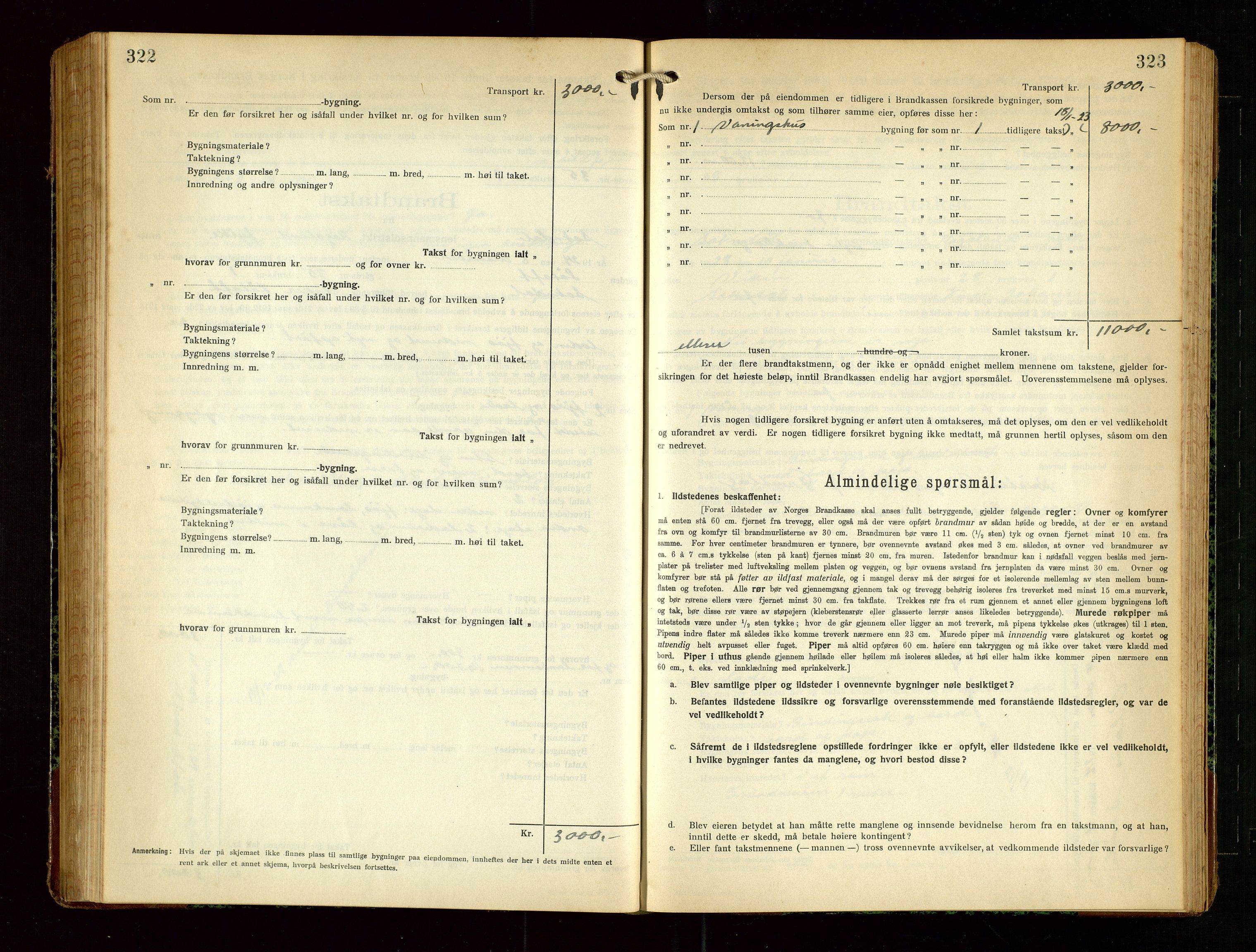 Sokndal lensmannskontor, SAST/A-100417/Gob/L0006: "Brandtakst-Protokol", 1924-1930, s. 322-323