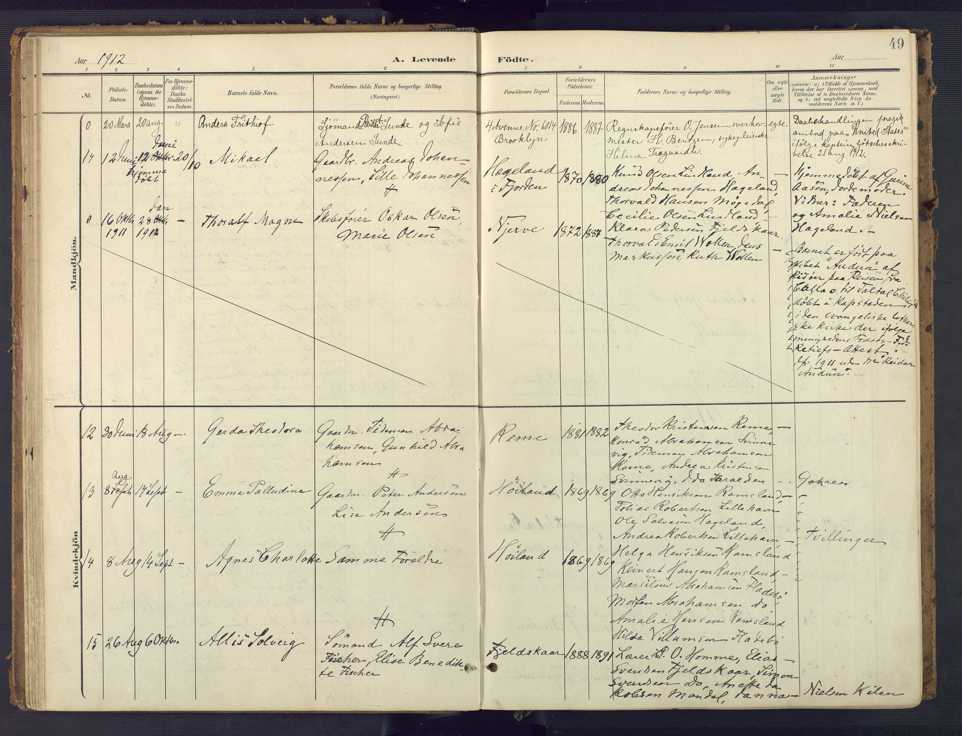 Sør-Audnedal sokneprestkontor, AV/SAK-1111-0039/F/Fa/Faa/L0005: Ministerialbok nr. A 5, 1900-1923, s. 49