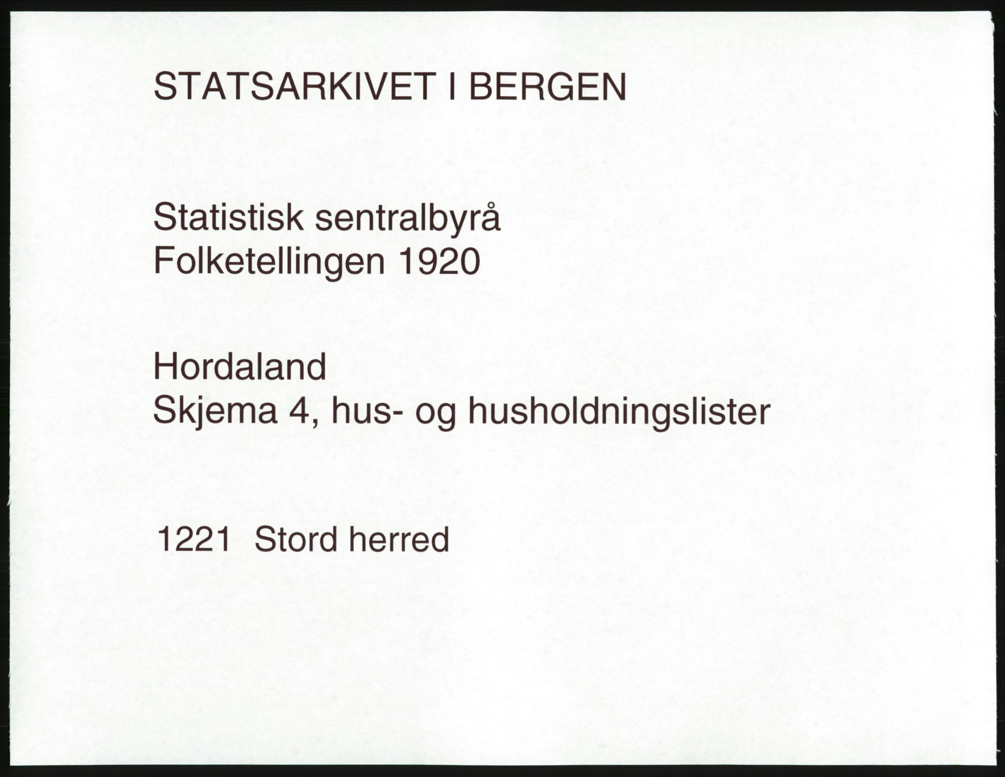 SAB, Folketelling 1920 for 1221 Stord herred, 1920, s. 53