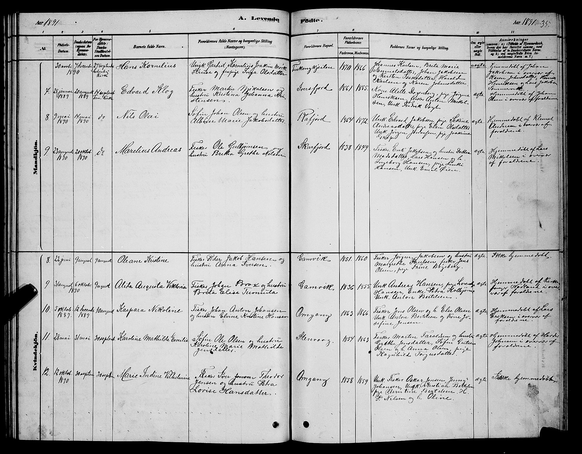 Tana sokneprestkontor, AV/SATØ-S-1334/H/Hb/L0005klokker: Klokkerbok nr. 5, 1878-1891, s. 35