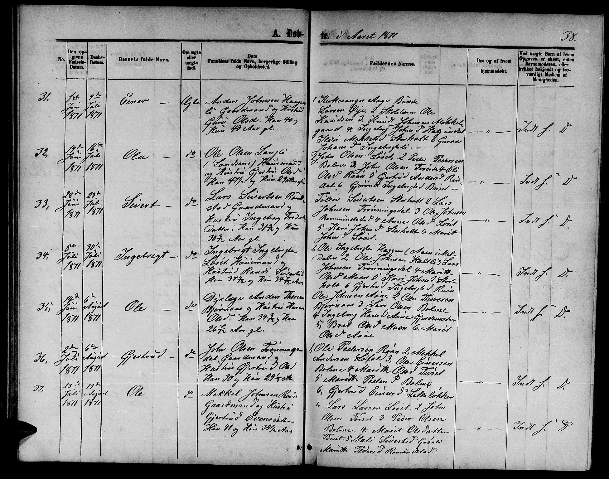 Ministerialprotokoller, klokkerbøker og fødselsregistre - Møre og Romsdal, AV/SAT-A-1454/598/L1076: Klokkerbok nr. 598C01, 1867-1878, s. 38