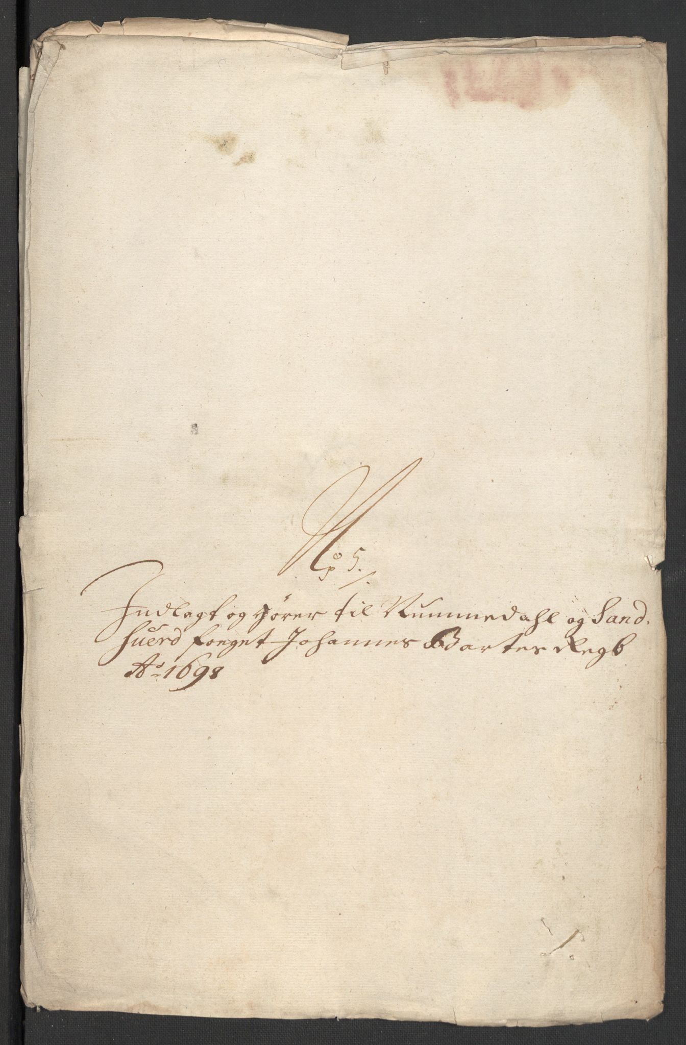 Rentekammeret inntil 1814, Reviderte regnskaper, Fogderegnskap, AV/RA-EA-4092/R24/L1577: Fogderegnskap Numedal og Sandsvær, 1698-1700, s. 188