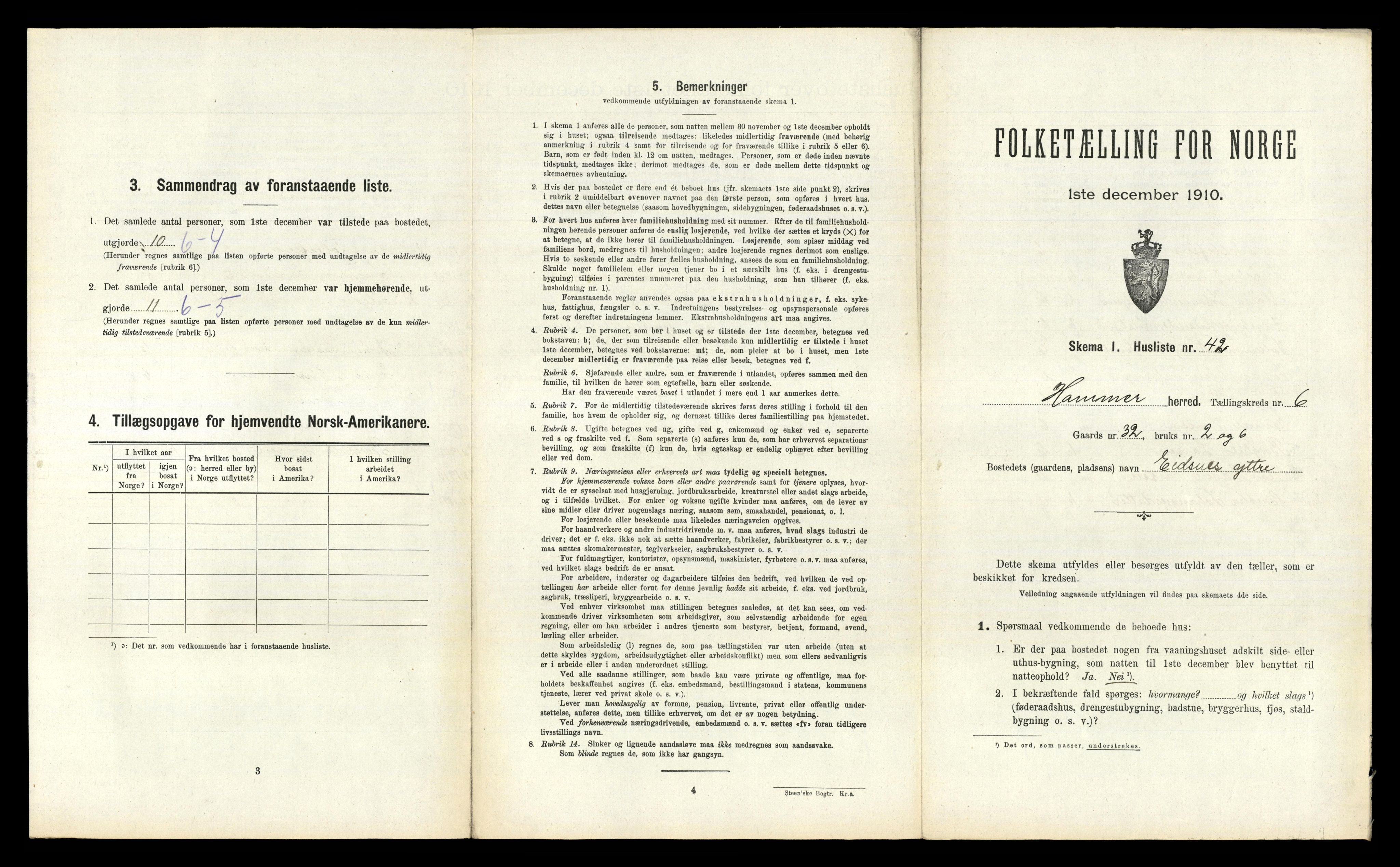 RA, Folketelling 1910 for 1254 Hamre herred, 1910, s. 424