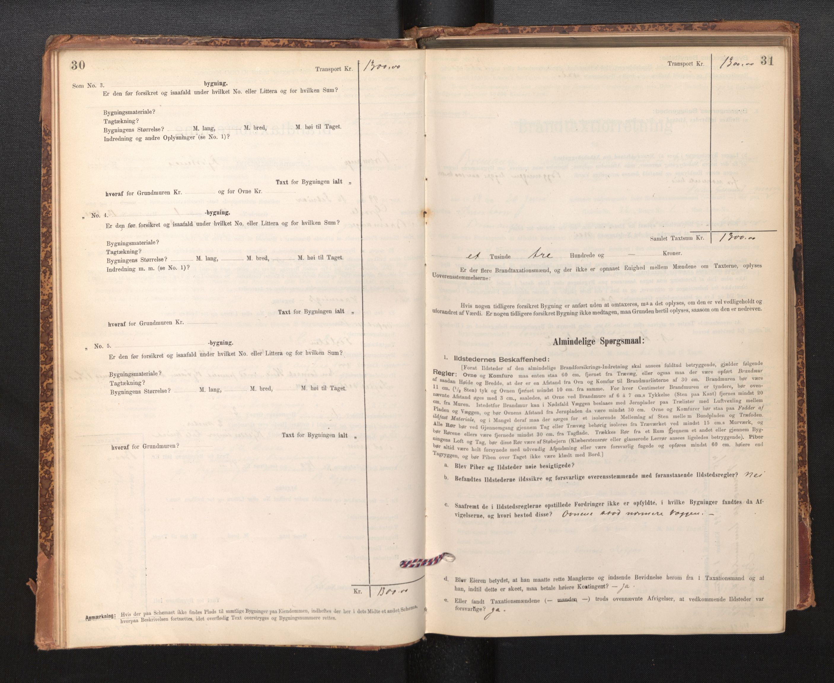 Lensmannen i Bremanger, SAB/A-26701/0012/L0007: Branntakstprotokoll, skjematakst, 1895-1936, s. 30-31