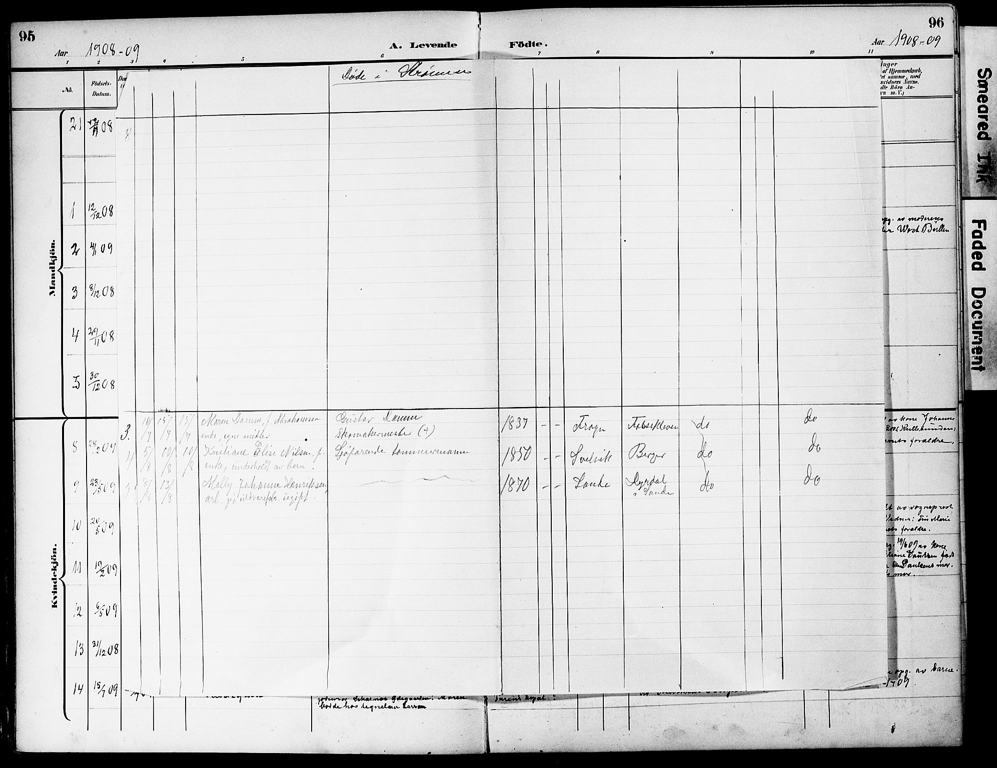 Strømm kirkebøker, SAKO/A-322/G/Ga/L0004: Klokkerbok nr. I 4, 1897-1927, s. 95-96