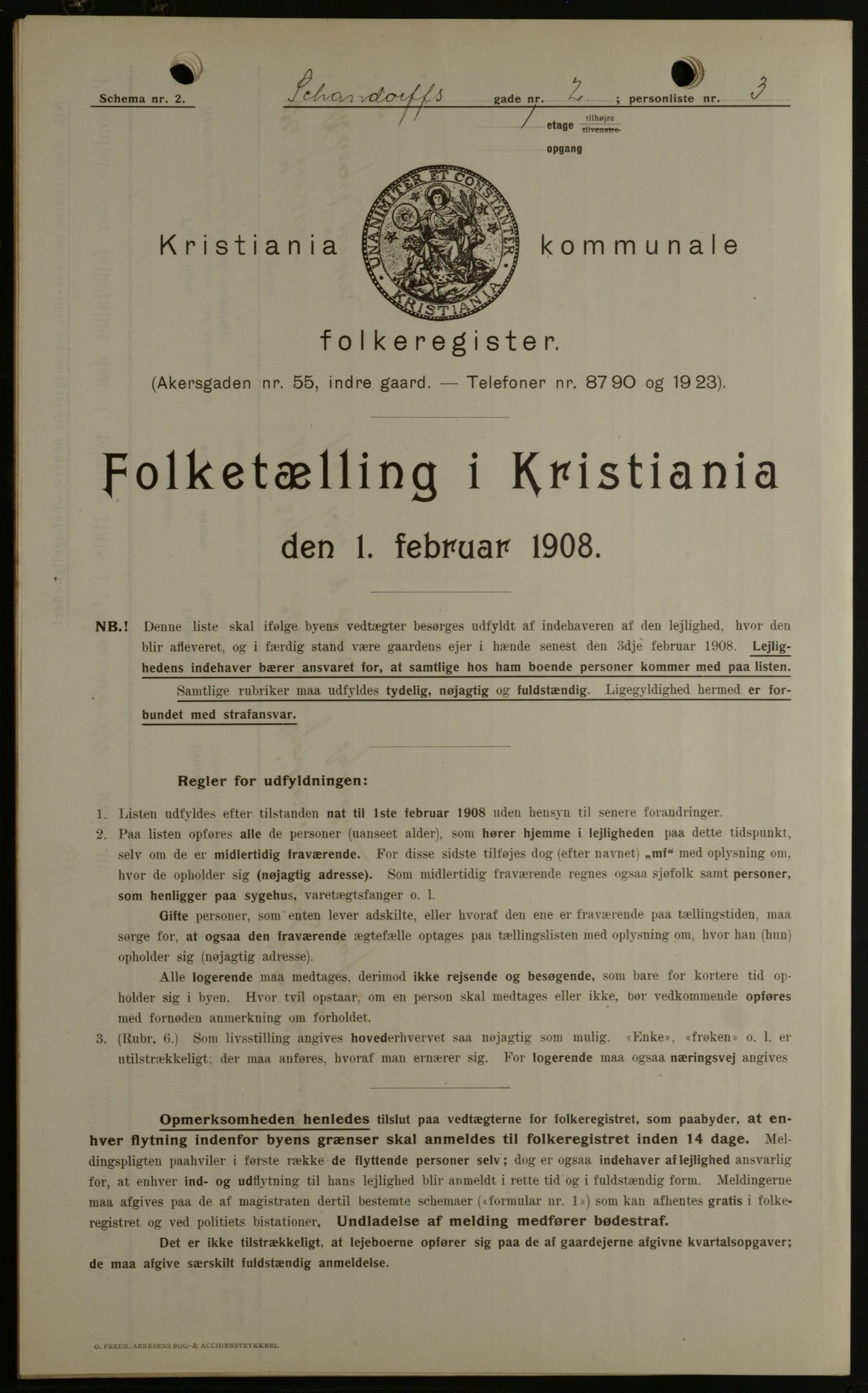 OBA, Kommunal folketelling 1.2.1908 for Kristiania kjøpstad, 1908, s. 80633