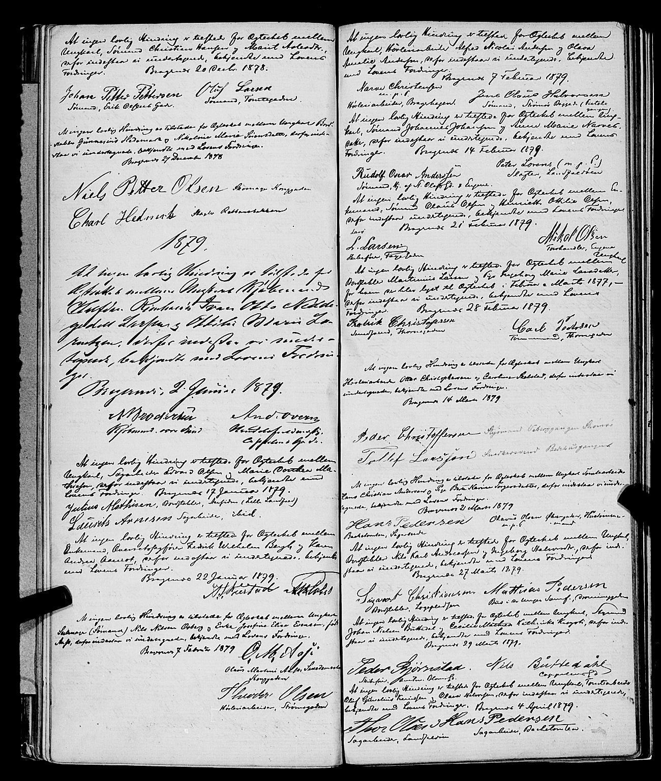 Bragernes kirkebøker, SAKO/A-6/H/Hb/L0002: Forlovererklæringer nr. 2, 1865-1887
