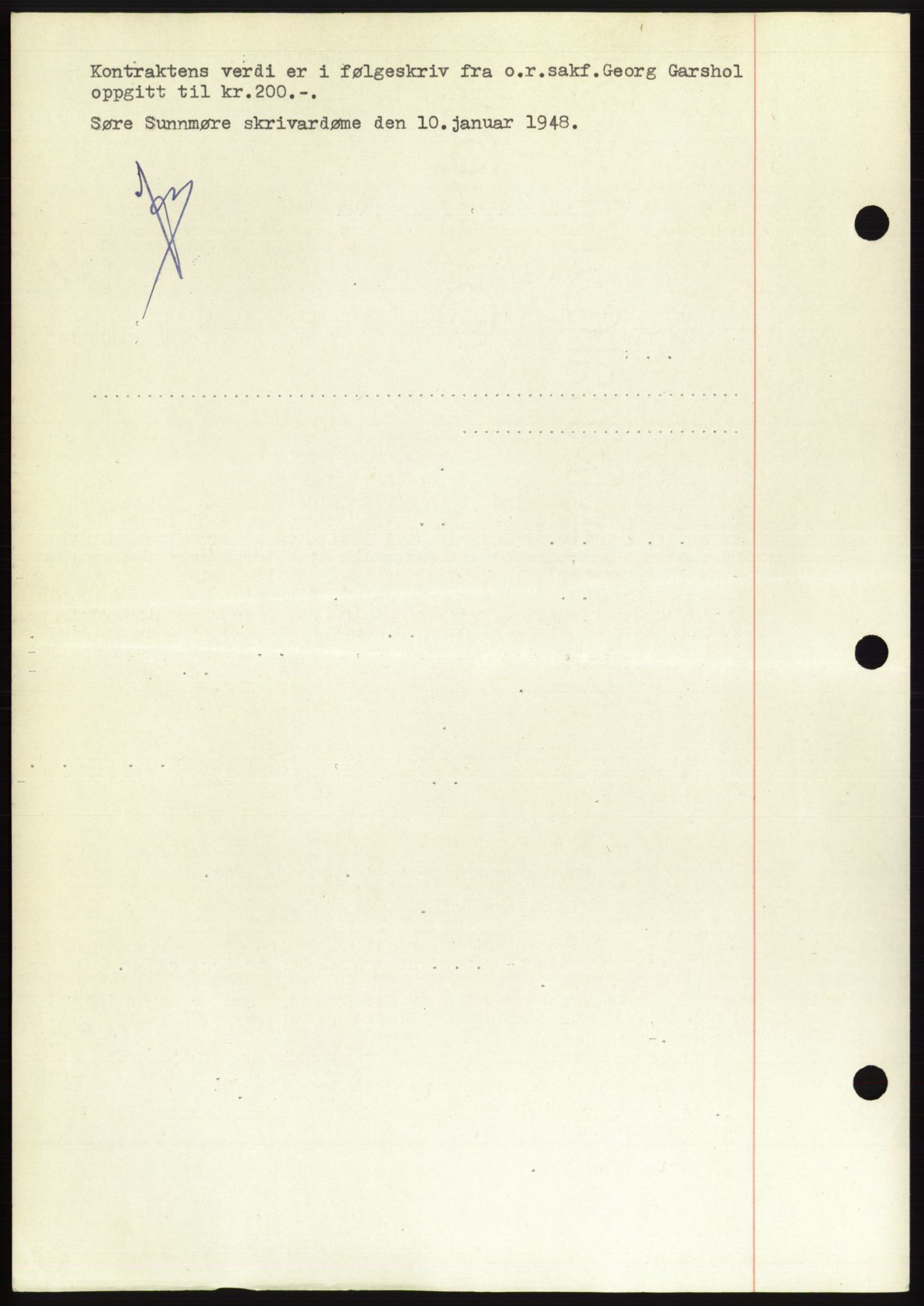 Søre Sunnmøre sorenskriveri, AV/SAT-A-4122/1/2/2C/L0115: Pantebok nr. 3B, 1947-1948, Dagboknr: 65/1948