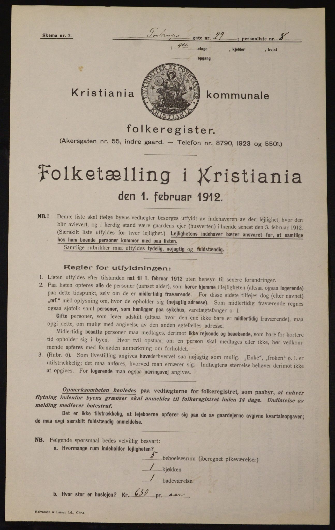 OBA, Kommunal folketelling 1.2.1912 for Kristiania, 1912, s. 115362