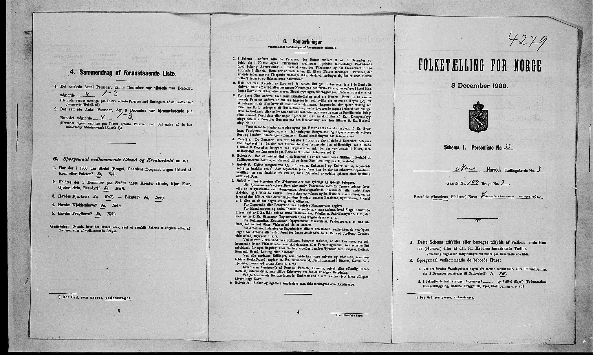 RA, Folketelling 1900 for 0633 Nore herred, 1900, s. 408