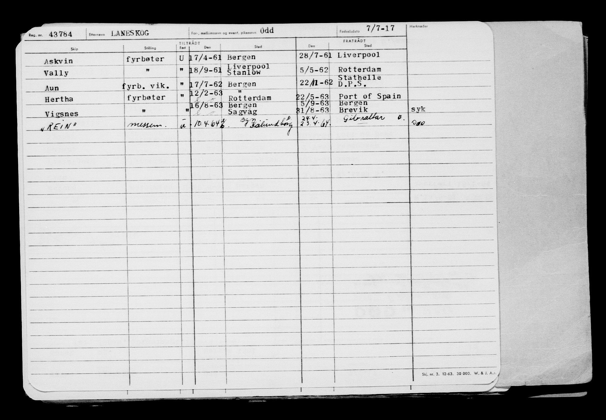 Direktoratet for sjømenn, AV/RA-S-3545/G/Gb/L0150: Hovedkort, 1917, s. 147