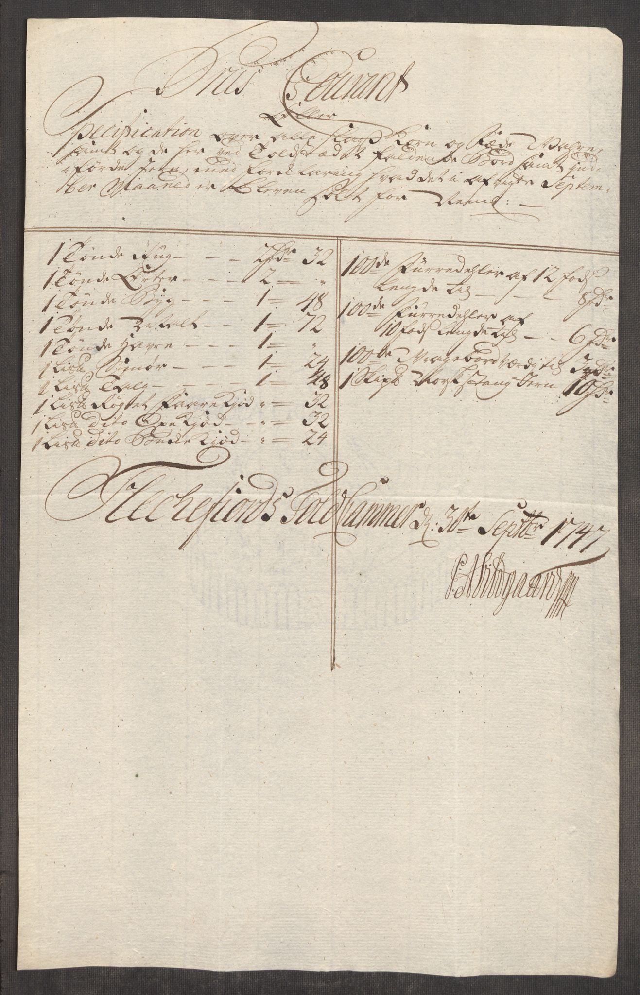 Rentekammeret inntil 1814, Realistisk ordnet avdeling, AV/RA-EA-4070/Oe/L0003: [Ø1]: Priskuranter, 1745-1748, s. 660