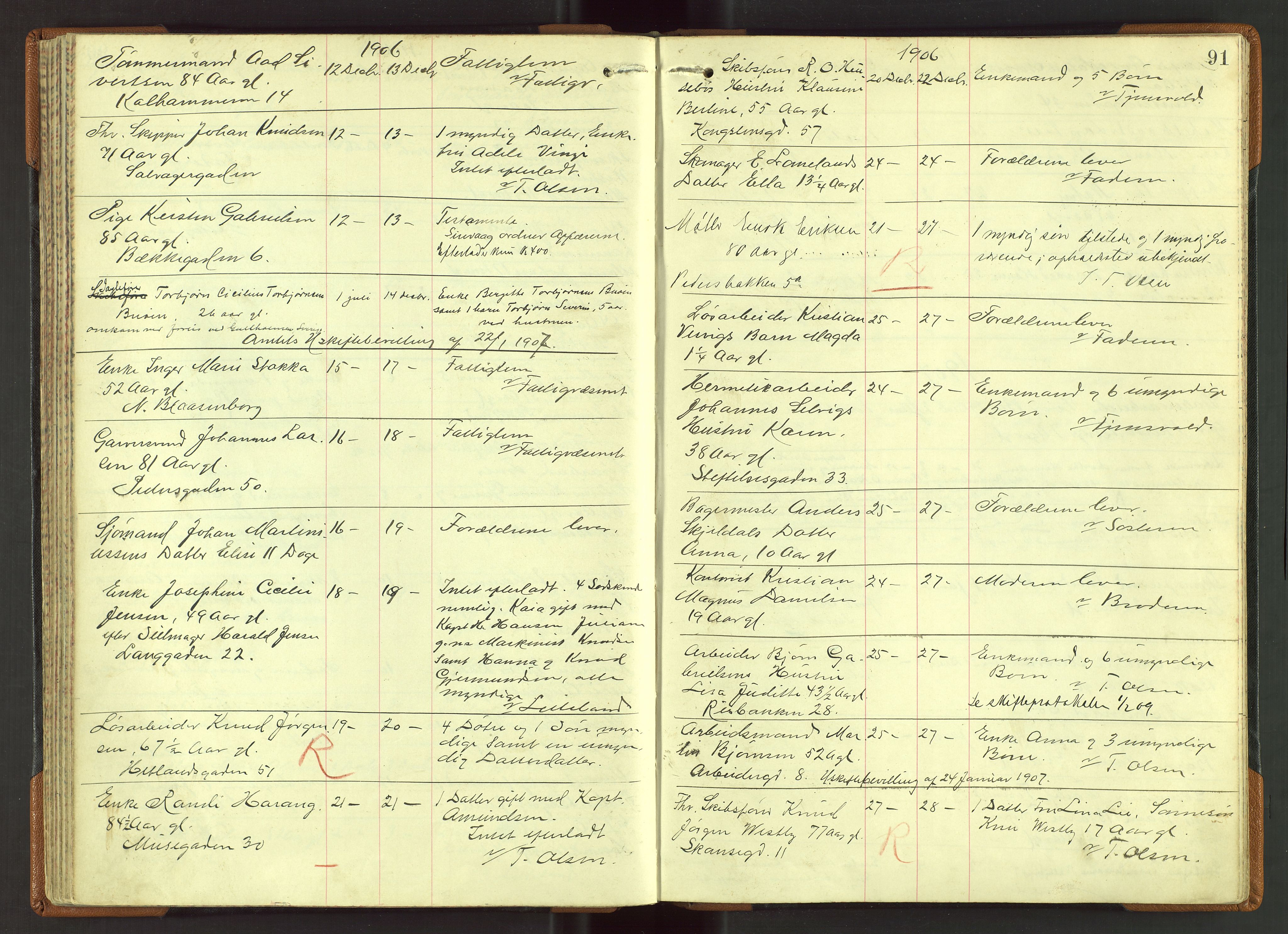 Stavanger skifteforvalter, AV/SAST-A-101412/001/5/52/52B/L0003: Dødsfallsprotokoll, 1902-1910, s. 91
