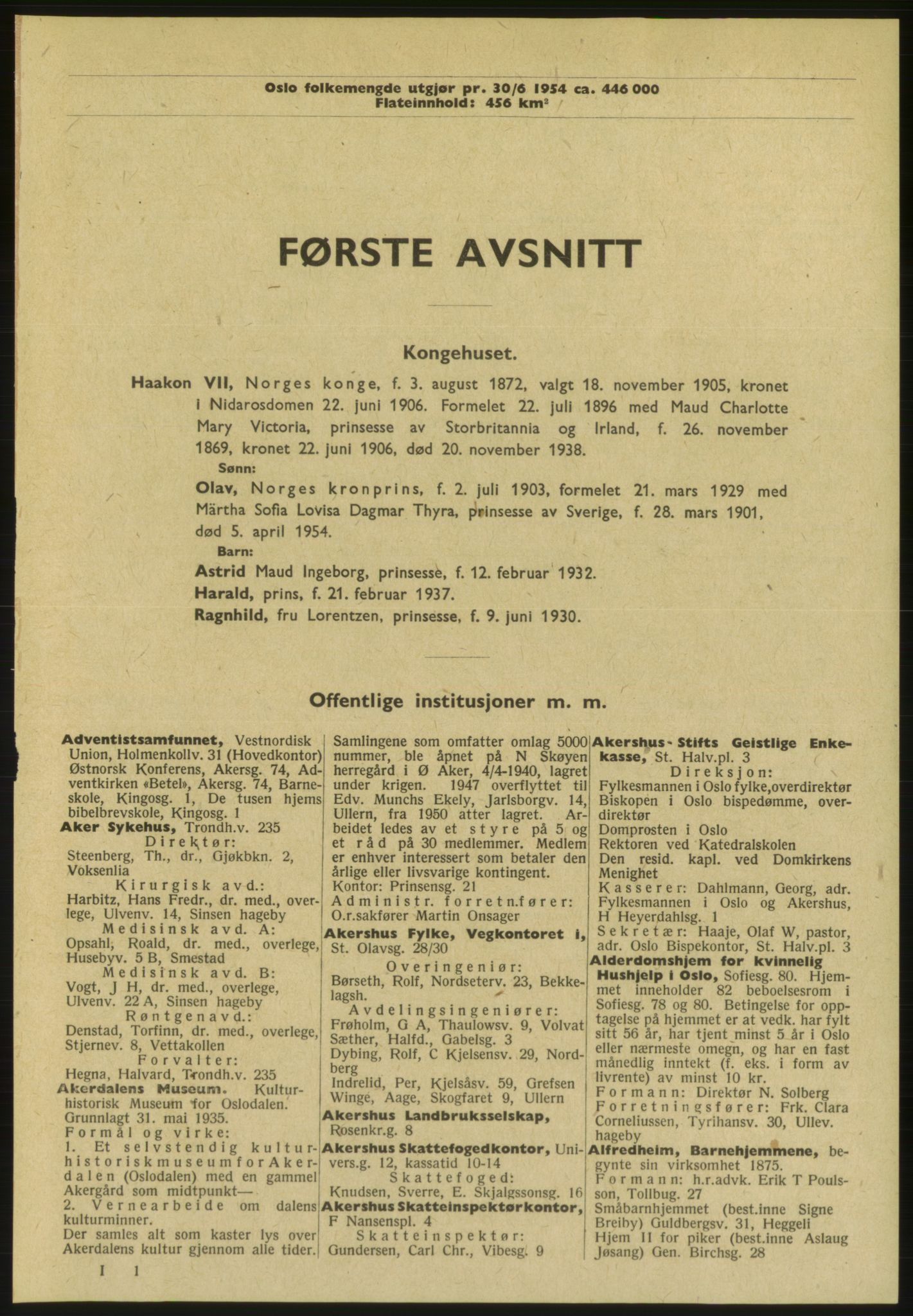 Kristiania/Oslo adressebok, PUBL/-, 1954, s. 1