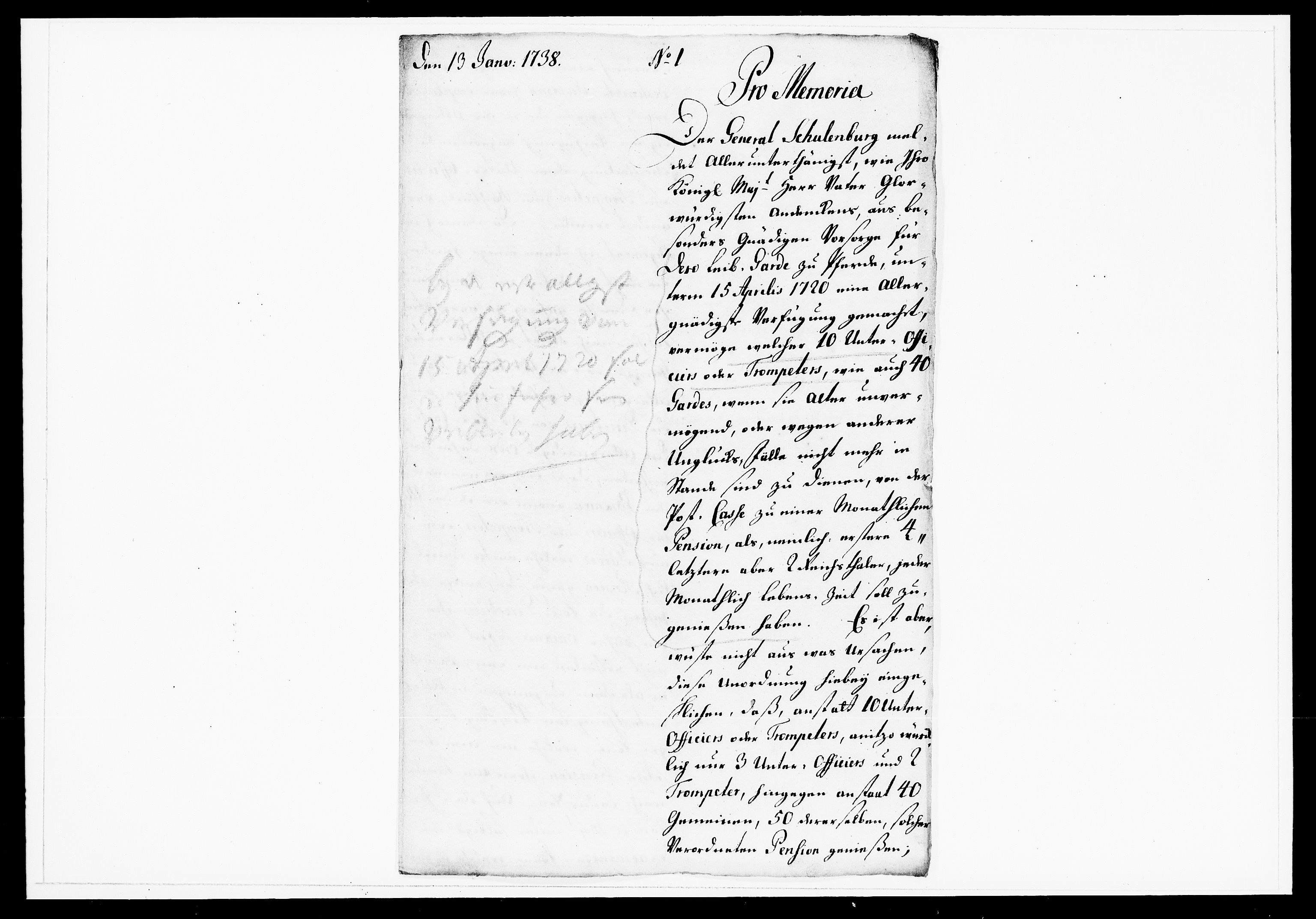 Krigskollegiet, Krigskancelliet, DRA/A-0006/-/1143-1150: Refererede sager, 1738, s. 14
