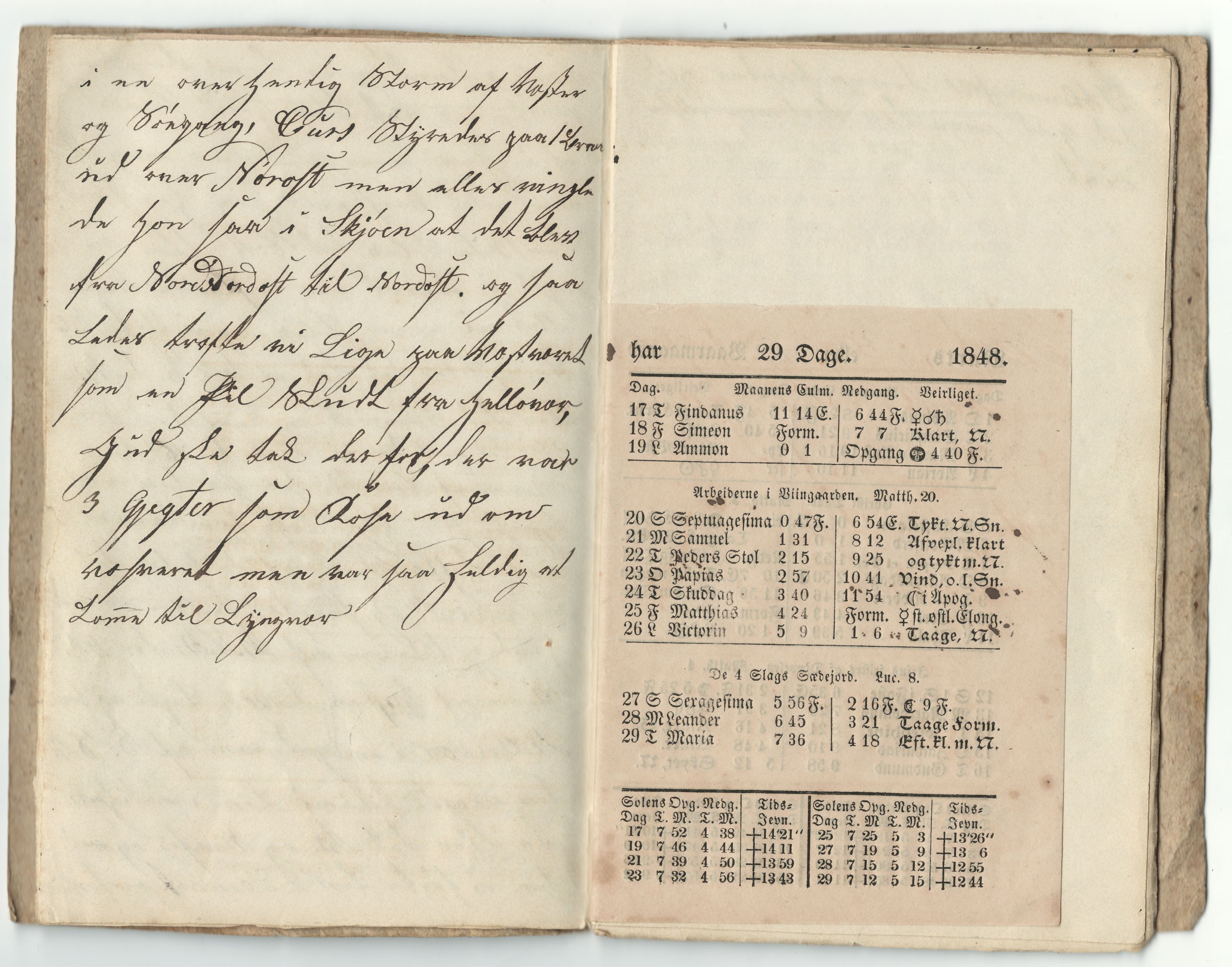 Nordvika gamle handelssted, HEMUD/001/A/L0003: Journal ført om bord i jekten Alberthine Ottoline, 1848