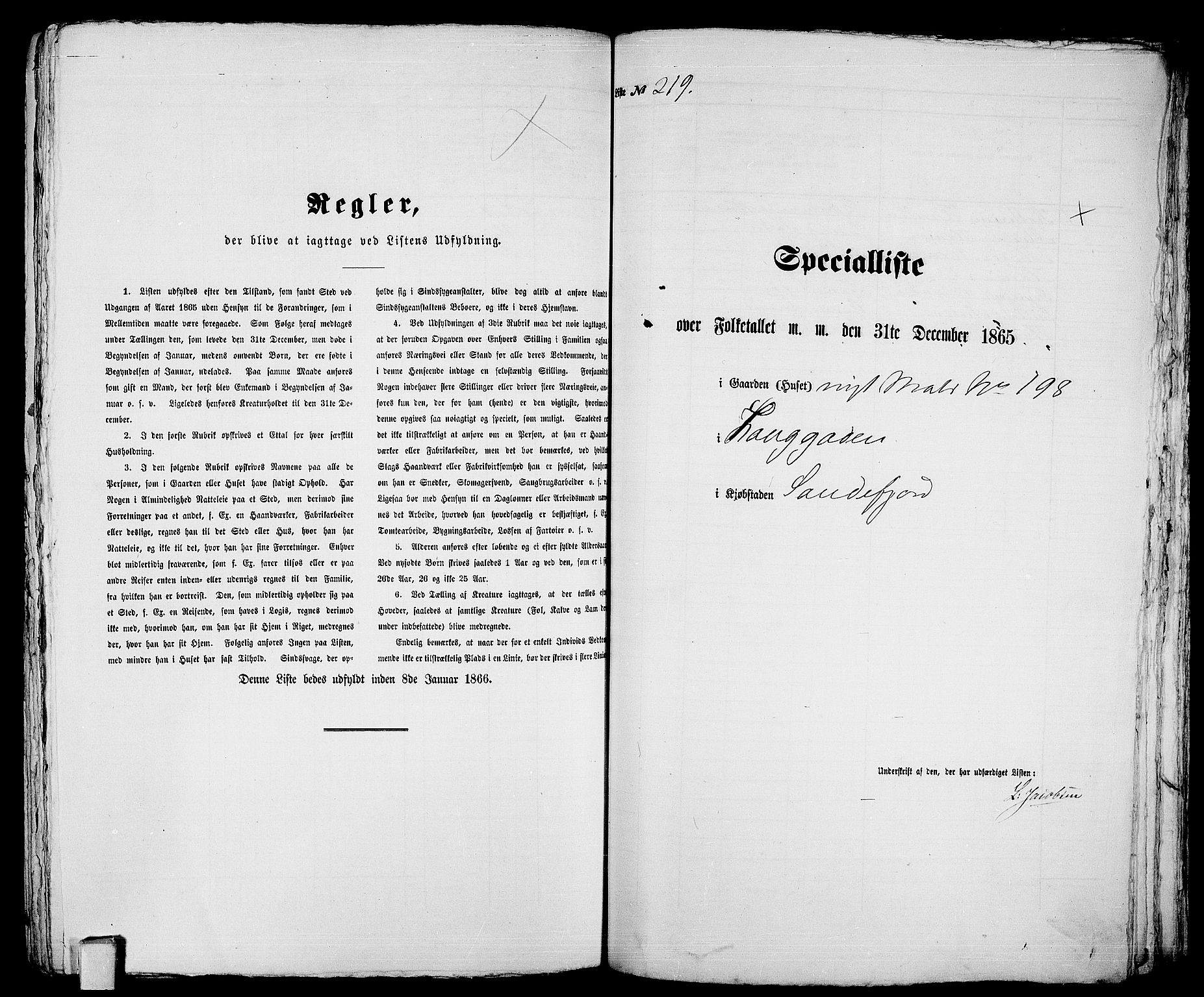 RA, Folketelling 1865 for 0706B Sandeherred prestegjeld, Sandefjord kjøpstad, 1865, s. 447