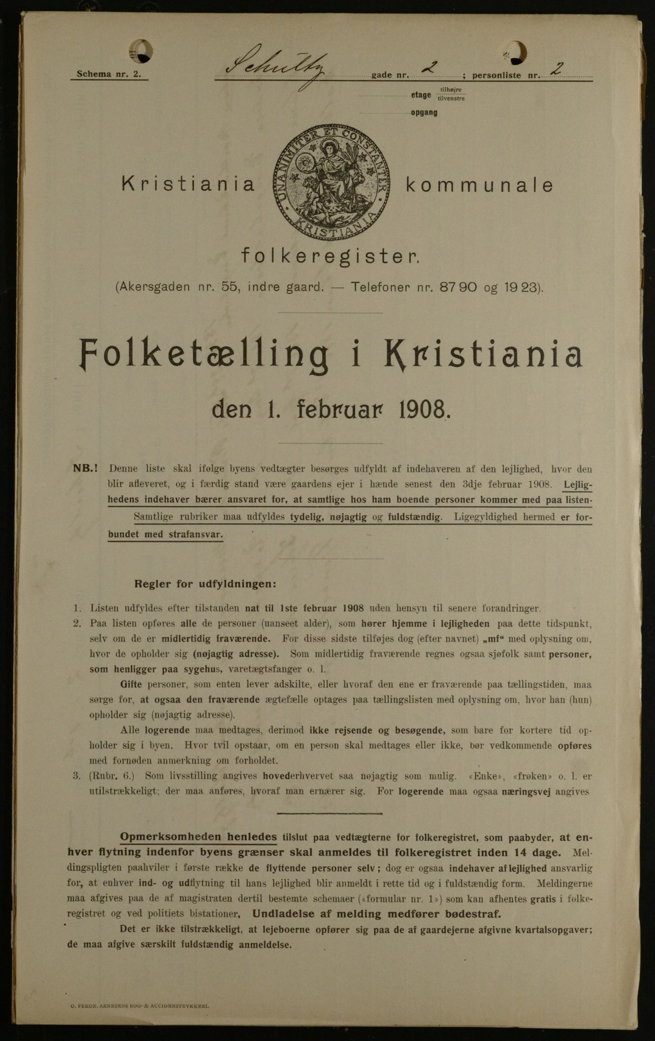 OBA, Kommunal folketelling 1.2.1908 for Kristiania kjøpstad, 1908, s. 81534