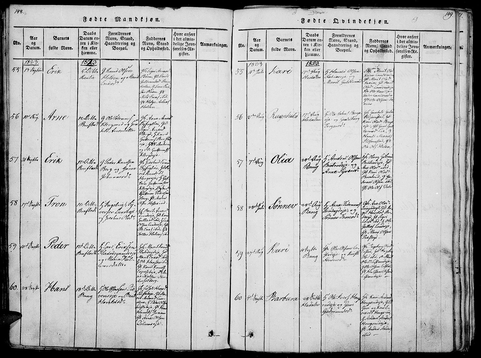 Sør-Aurdal prestekontor, AV/SAH-PREST-128/H/Ha/Haa/L0002: Ministerialbok nr. 2, 1815-1840, s. 148-149