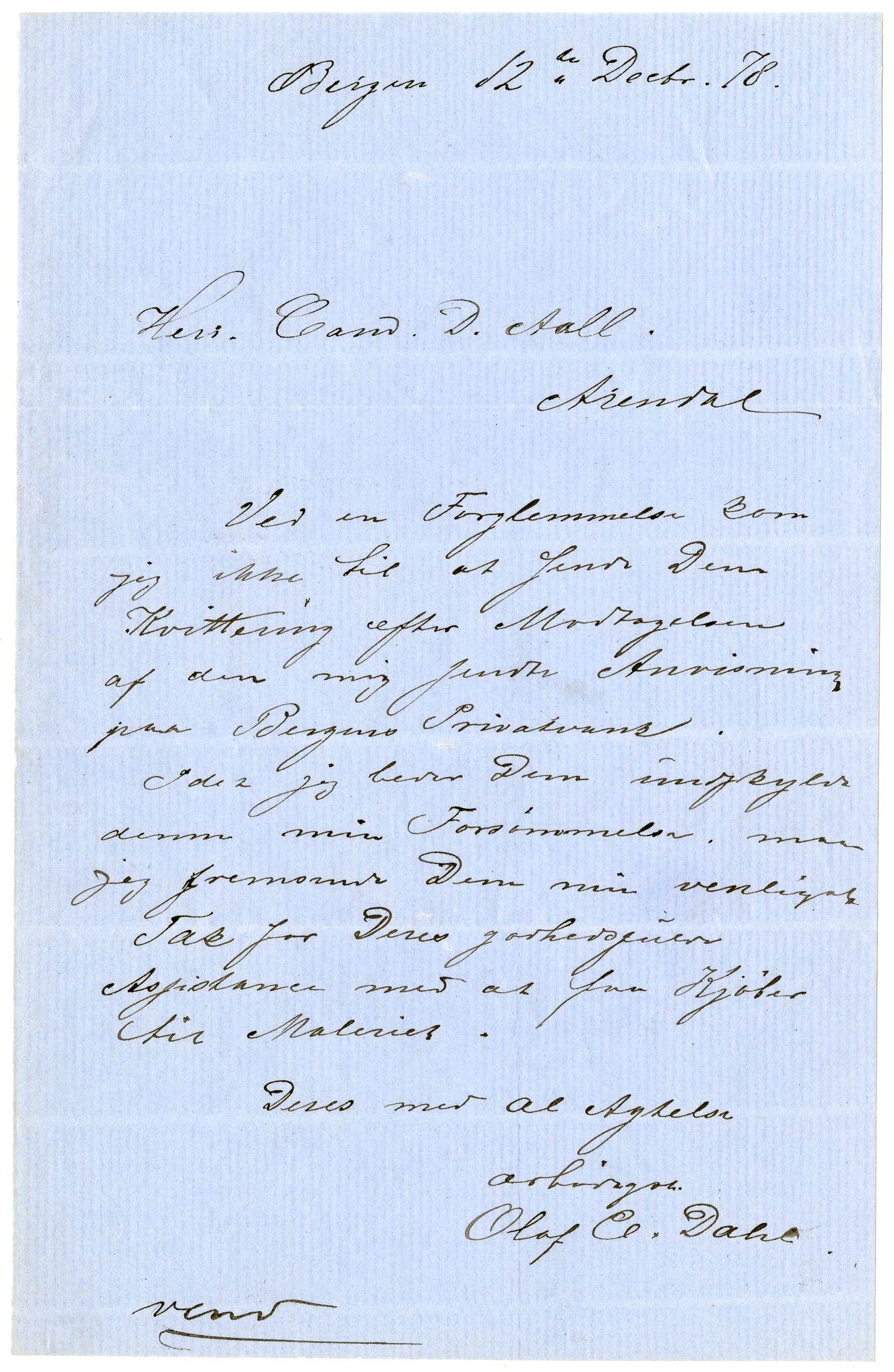 Diderik Maria Aalls brevsamling, NF/Ark-1023/F/L0002: D.M. Aalls brevsamling. B - C, 1799-1889, s. 454