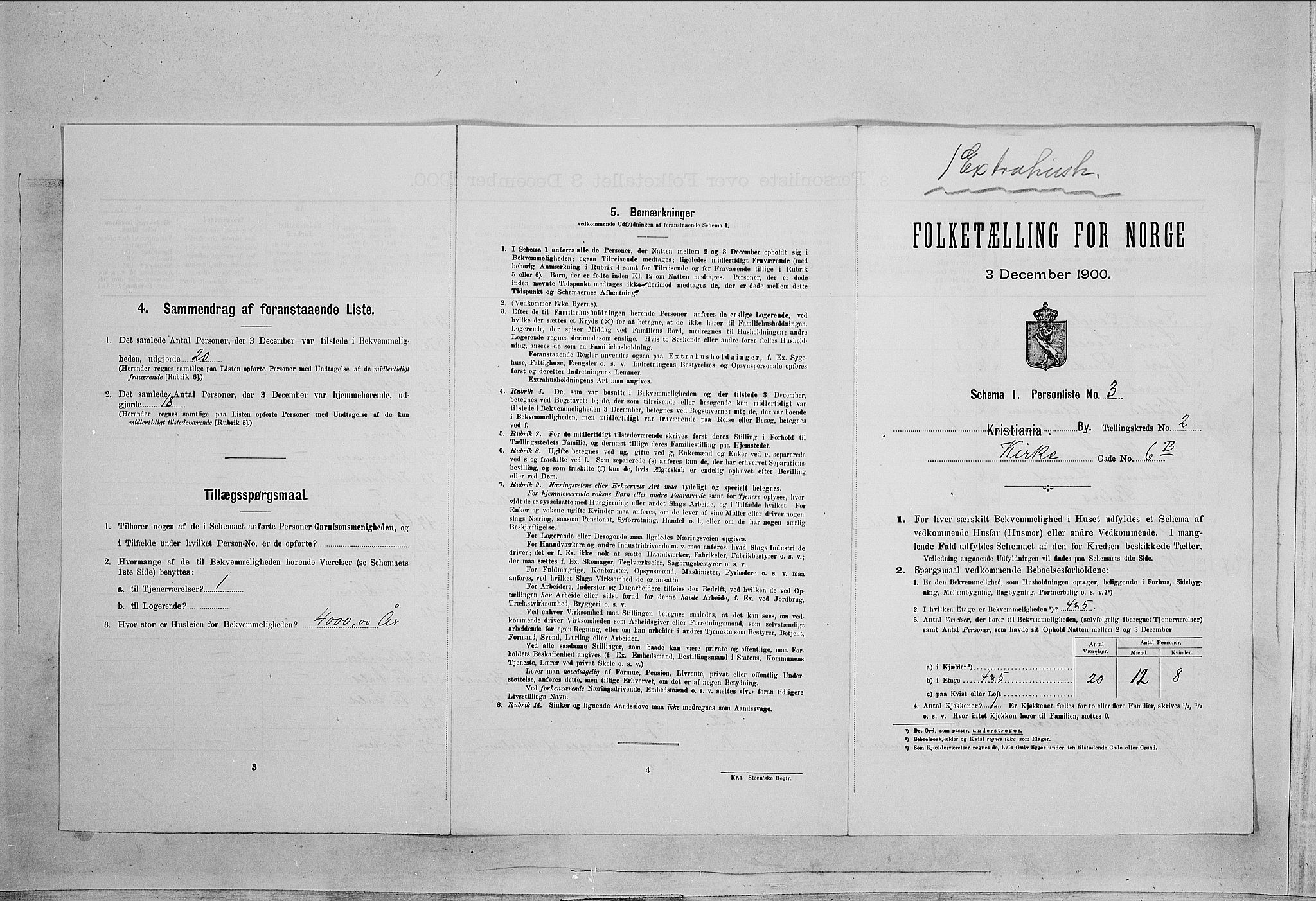 SAO, Folketelling 1900 for 0301 Kristiania kjøpstad, 1900, s. 45686
