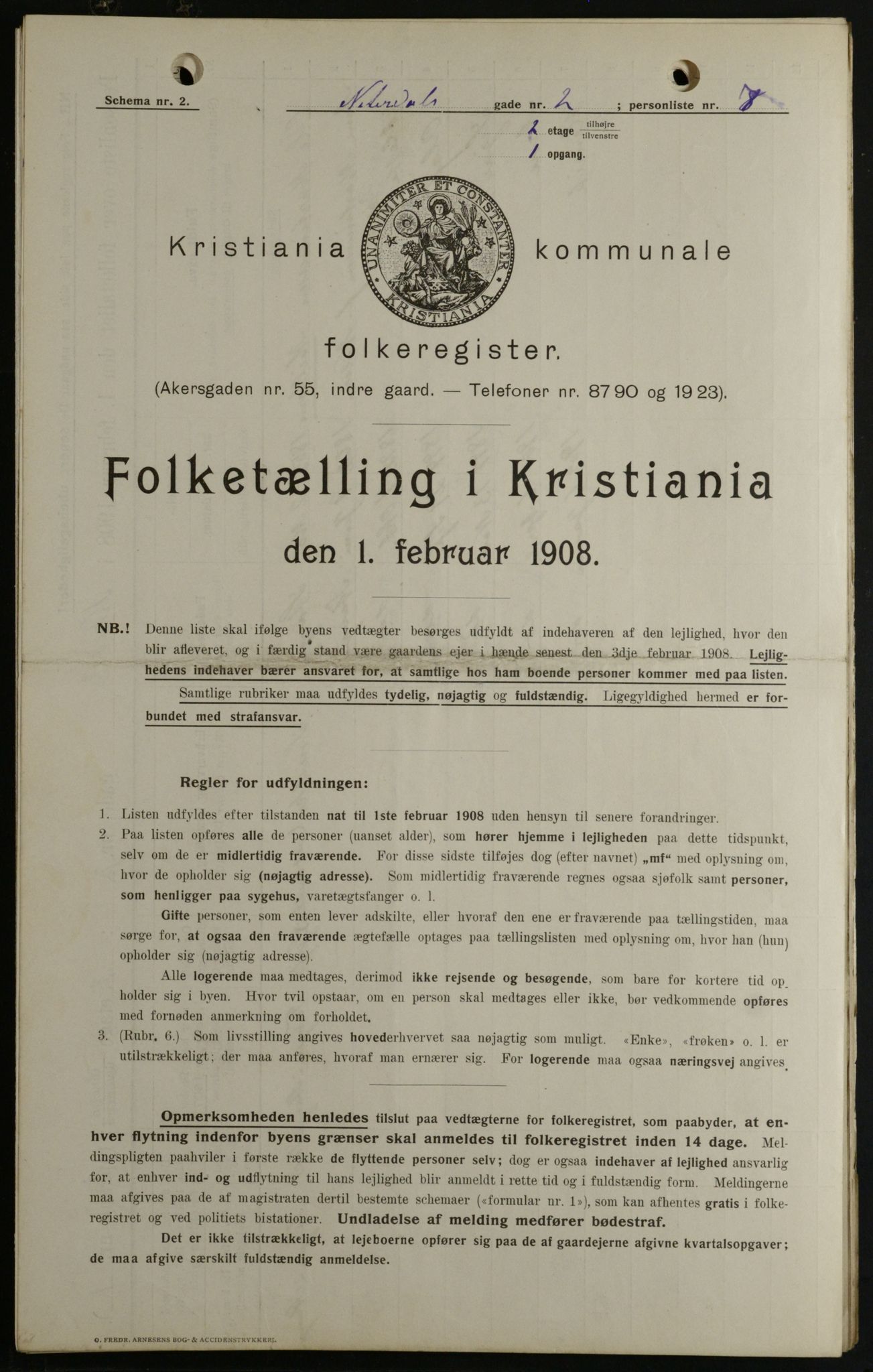 OBA, Kommunal folketelling 1.2.1908 for Kristiania kjøpstad, 1908, s. 63881