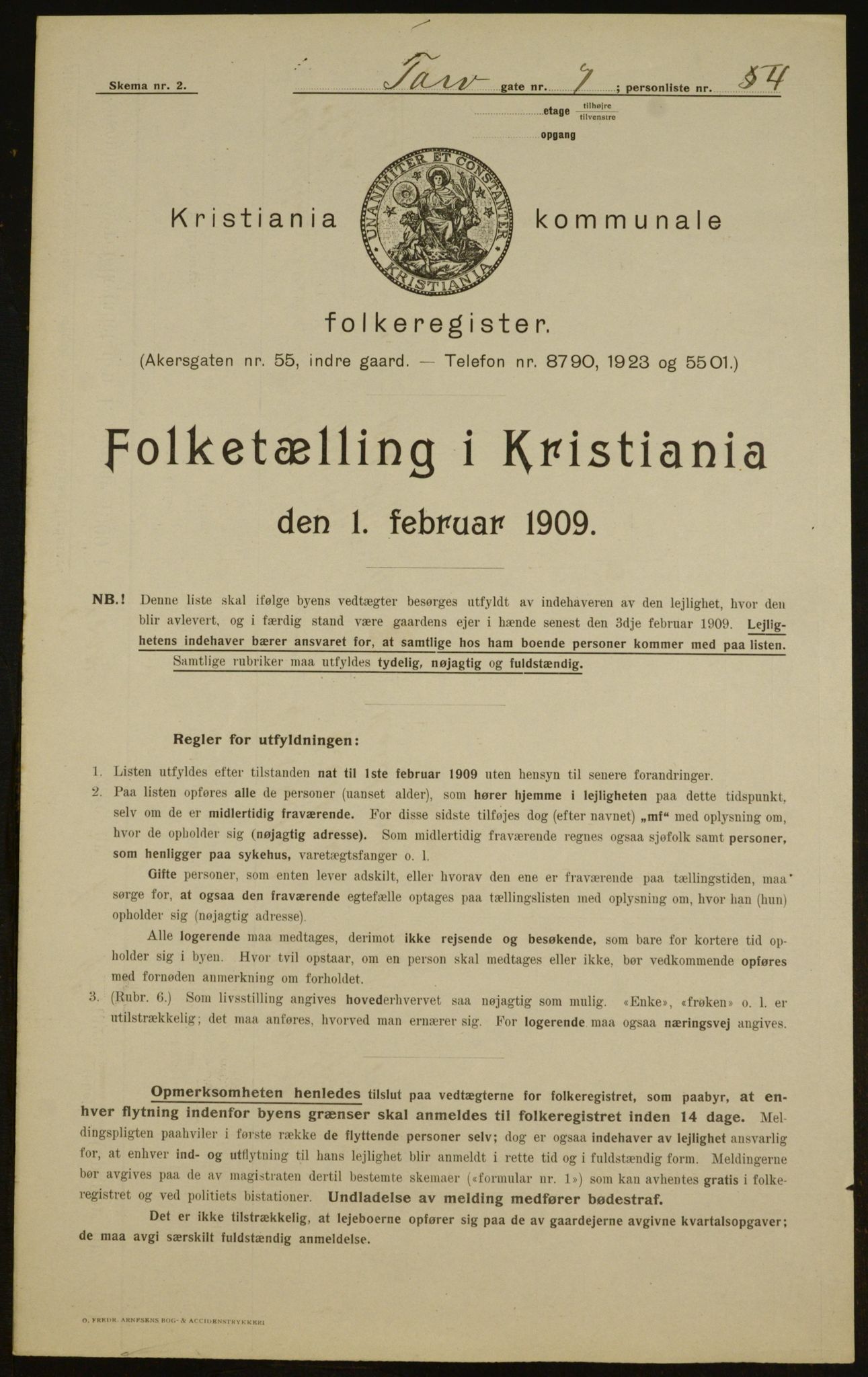 OBA, Kommunal folketelling 1.2.1909 for Kristiania kjøpstad, 1909, s. 103348