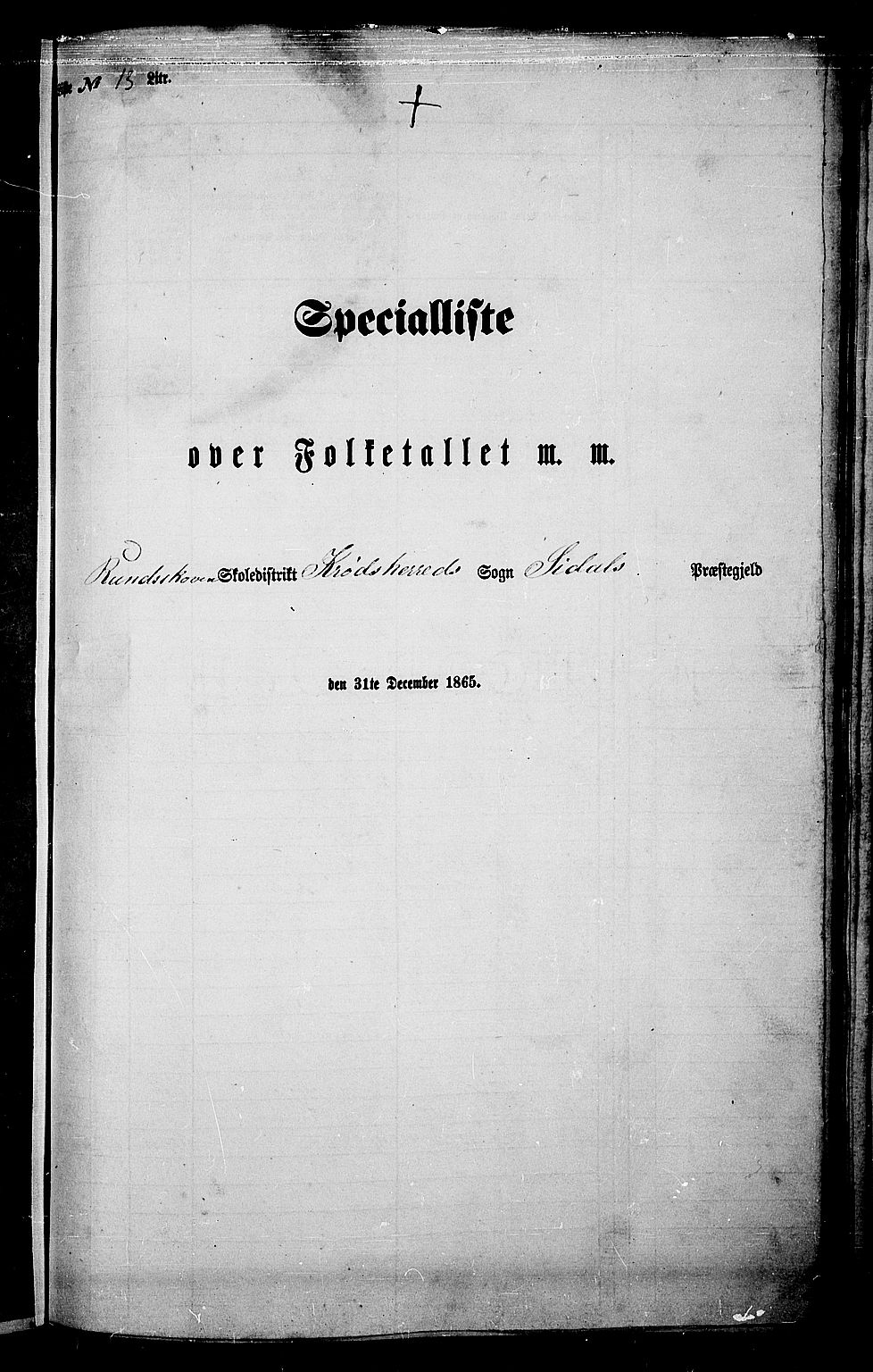 RA, Folketelling 1865 for 0621P Sigdal prestegjeld, 1865, s. 247