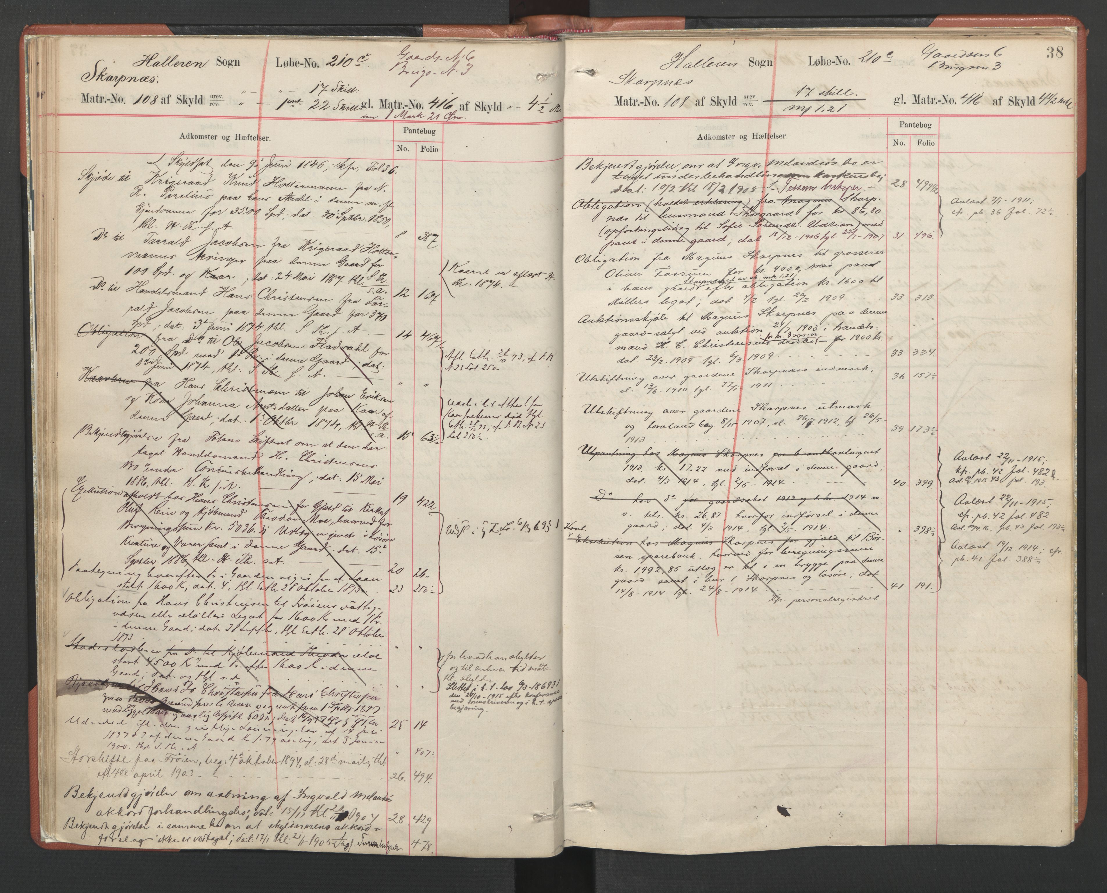 Hitra sorenskriveri, AV/SAT-A-0018/2/2A/L0001: Panteregister nr. 1, s. 38