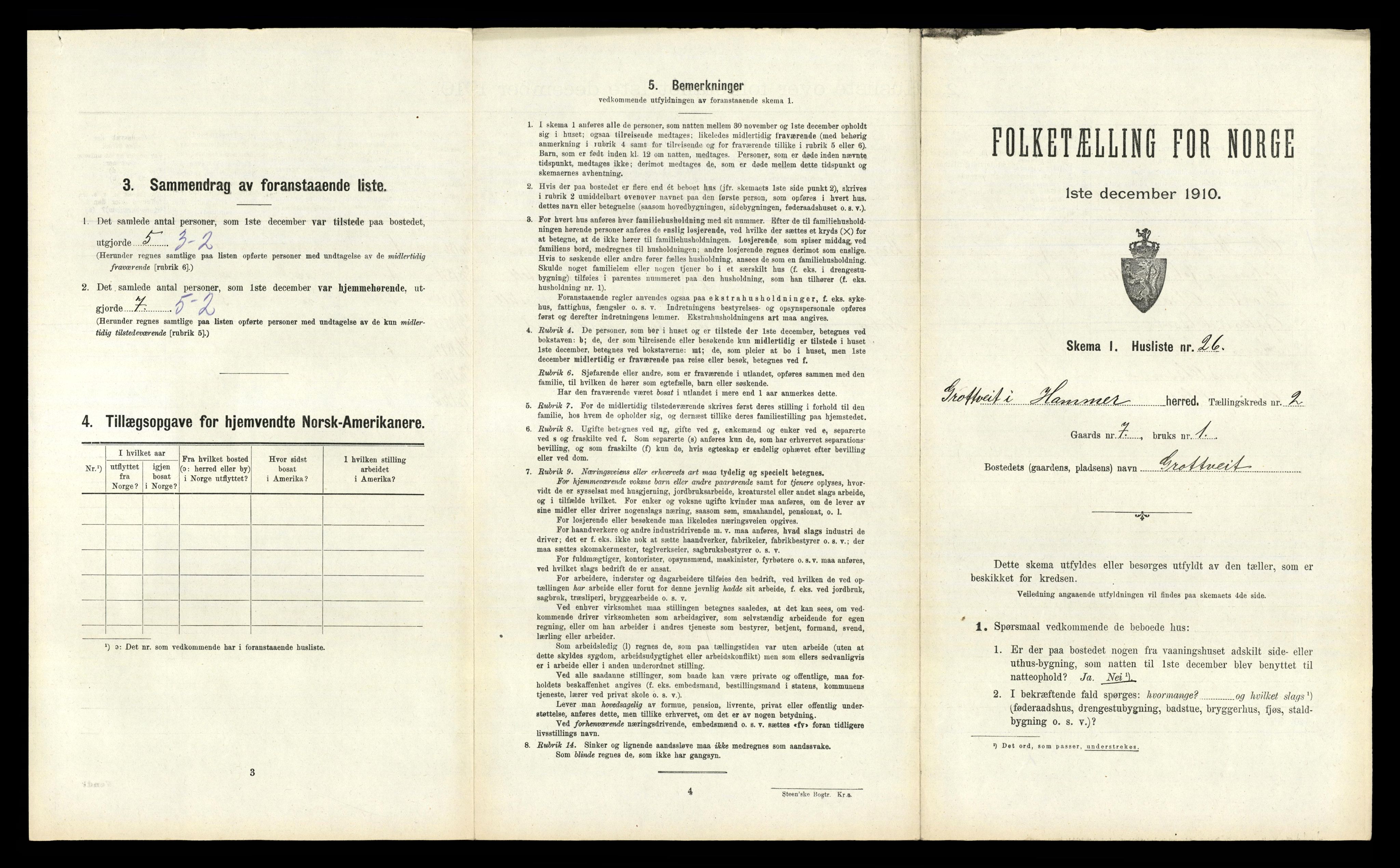 RA, Folketelling 1910 for 1254 Hamre herred, 1910, s. 124