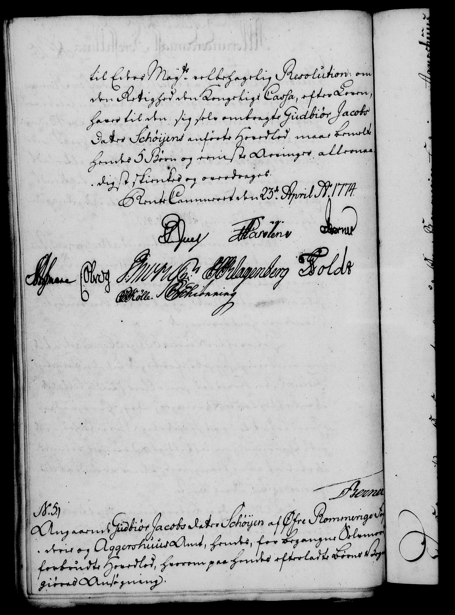 Rentekammeret, Kammerkanselliet, RA/EA-3111/G/Gf/Gfa/L0056: Norsk relasjons- og resolusjonsprotokoll (merket RK 52.56), 1774, s. 79
