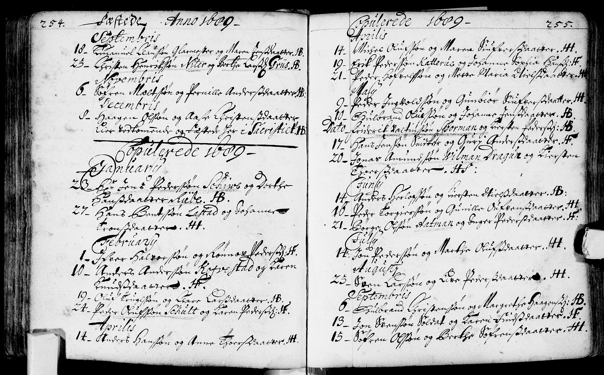 Bragernes kirkebøker, SAKO/A-6/F/Fa/L0002: Ministerialbok nr. I 2, 1680-1705, s. 254-255