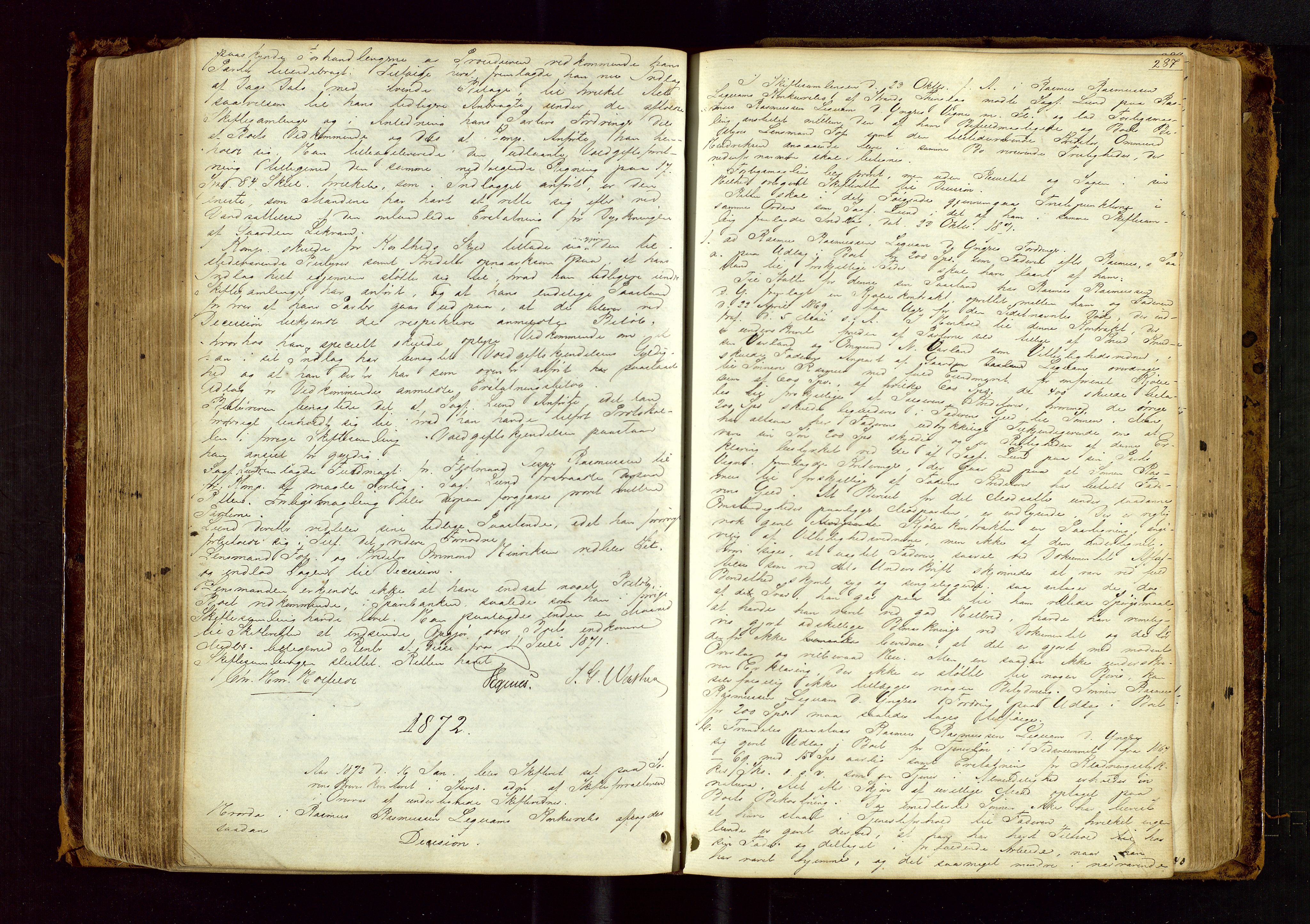 Ryfylke tingrett, AV/SAST-A-100055/001/IV/IVF/L0010: Skifteforhandlingsprotokoll C1 Strand og Finnøy, 1856-1883, s. 287