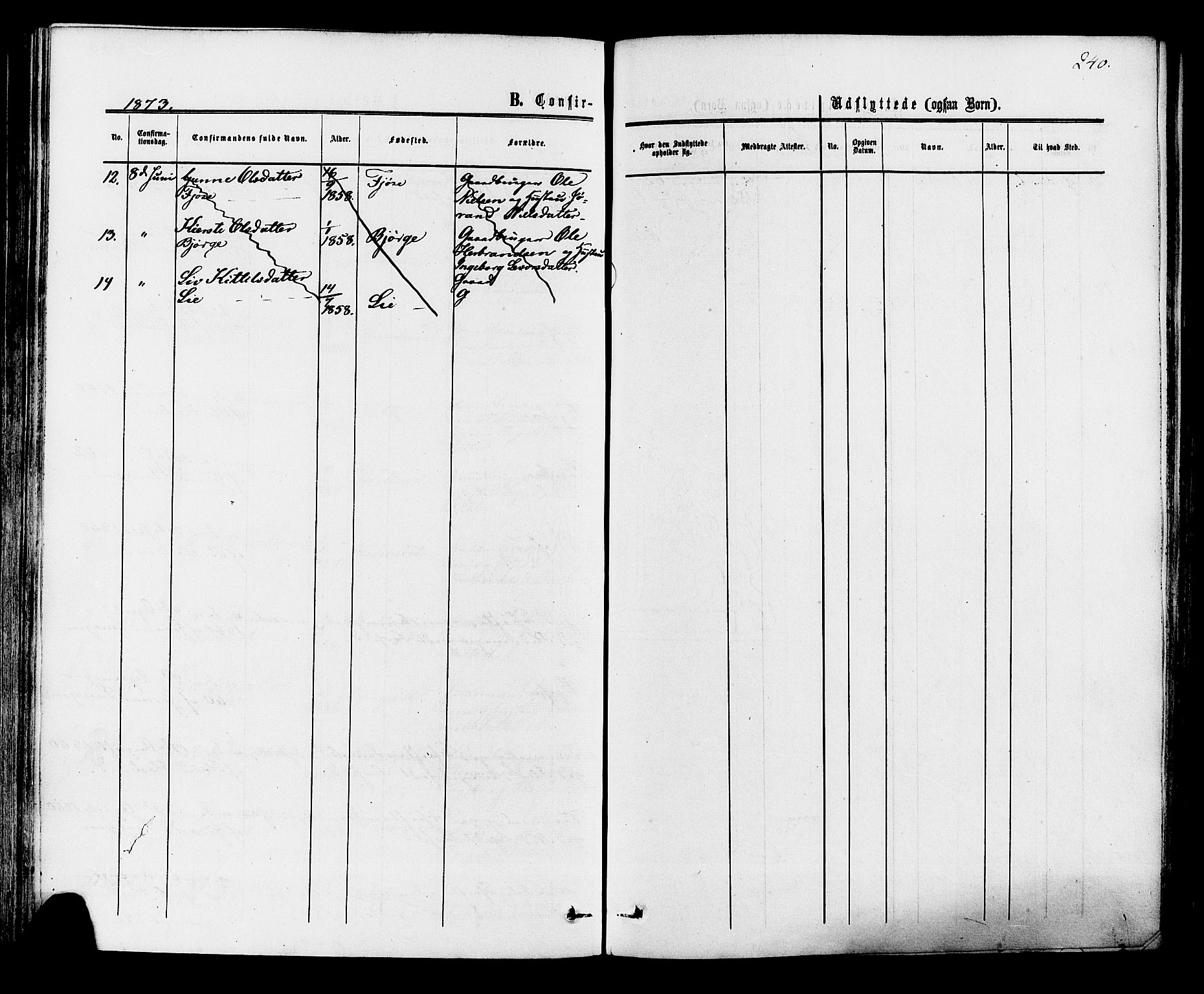 Rollag kirkebøker, AV/SAKO-A-240/F/Fa/L0009: Ministerialbok nr. I 9, 1860-1874, s. 240