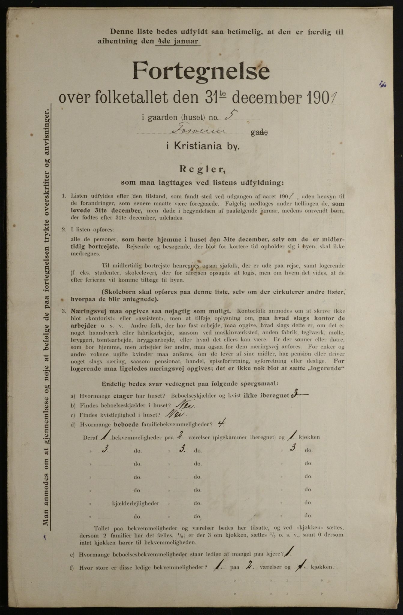 OBA, Kommunal folketelling 31.12.1901 for Kristiania kjøpstad, 1901, s. 4030