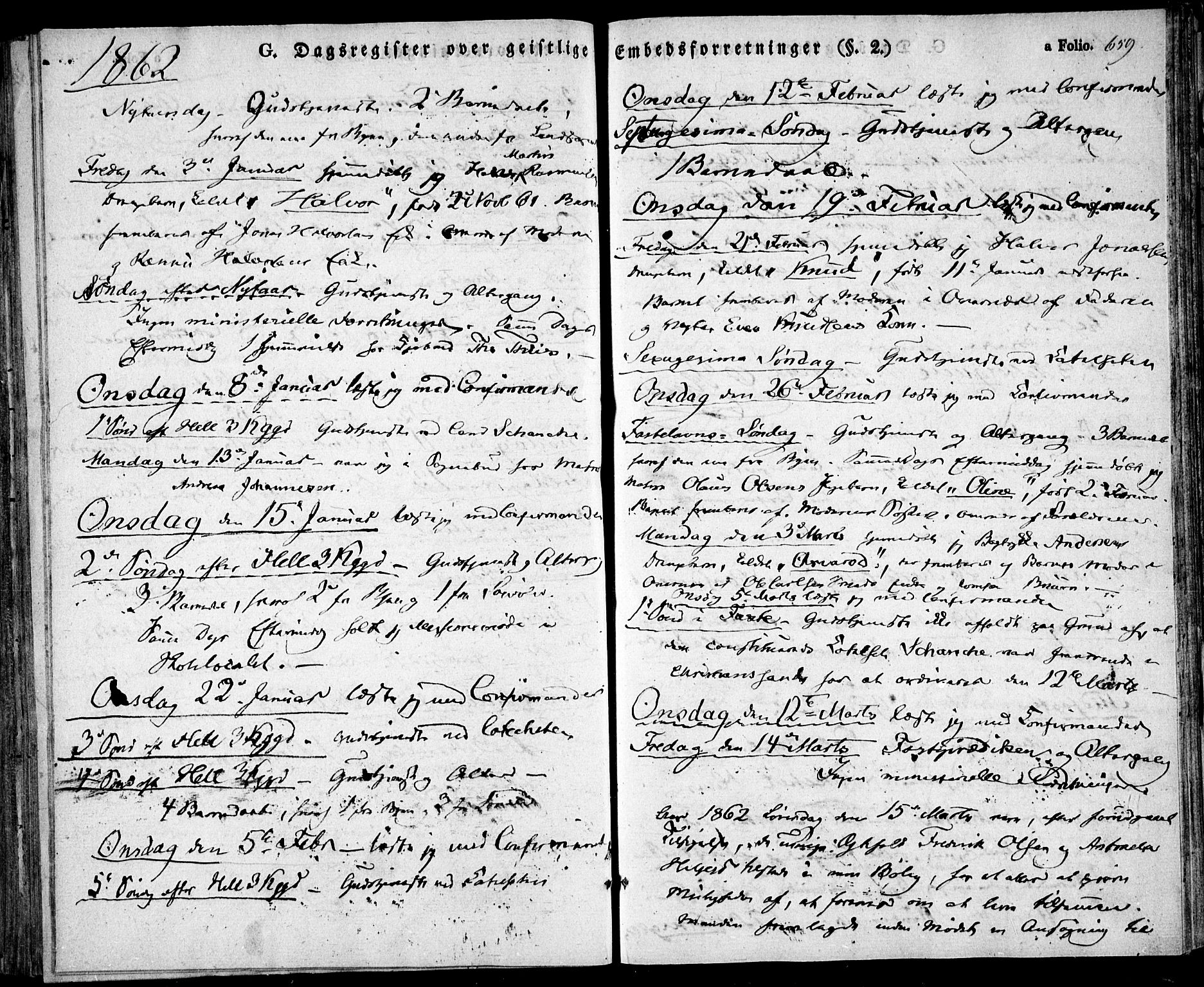 Risør sokneprestkontor, SAK/1111-0035/F/Fa/L0003: Ministerialbok nr. A 3, 1838-1864, s. 659