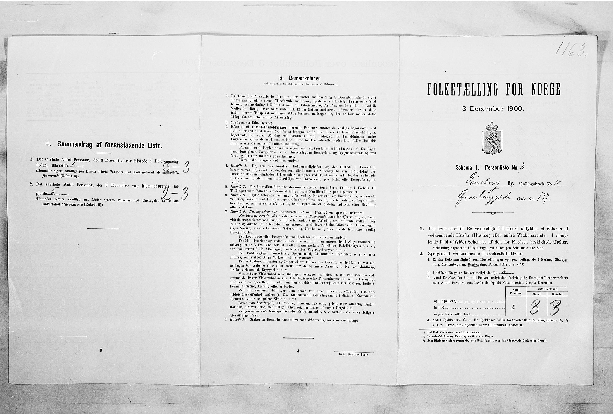 RA, Folketelling 1900 for 0705 Tønsberg kjøpstad, 1900, s. 1506