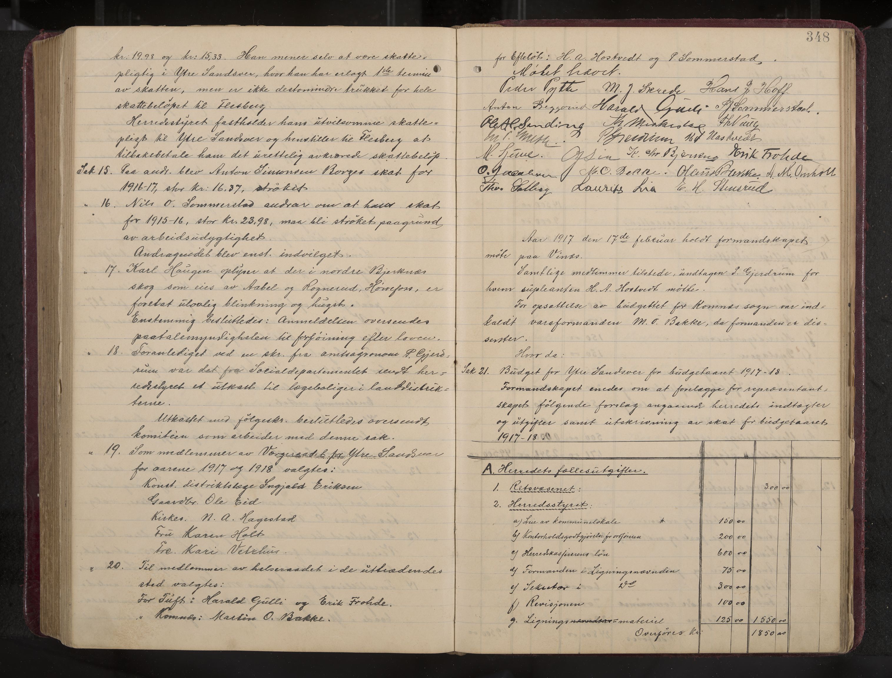 Ytre Sandsvær formannskap og sentraladministrasjon, IKAK/0629021/A/Aa/L0001: Møtebok med register, 1902-1919, s. 348