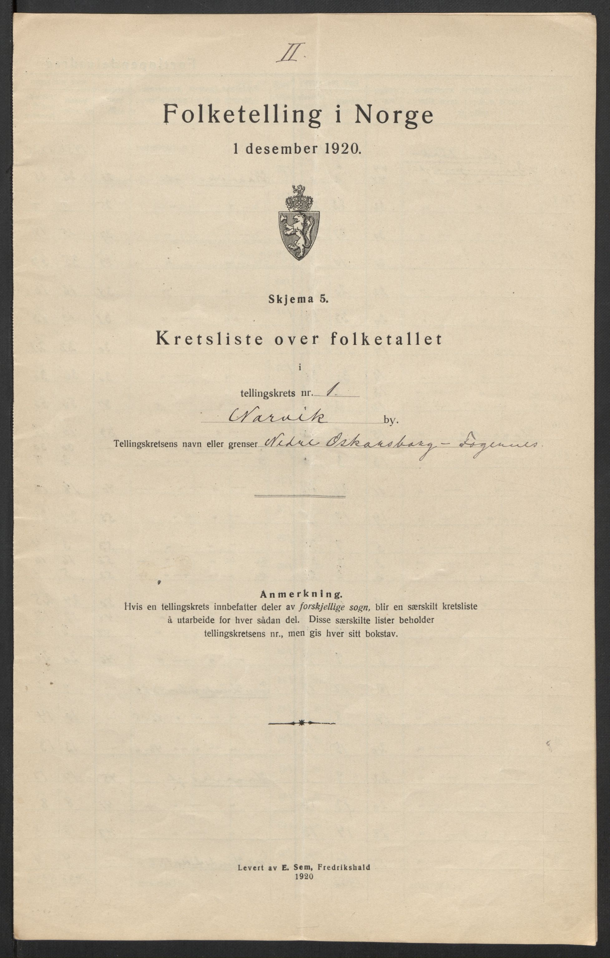 SAT, Folketelling 1920 for 1805 Narvik kjøpstad, 1920, s. 9