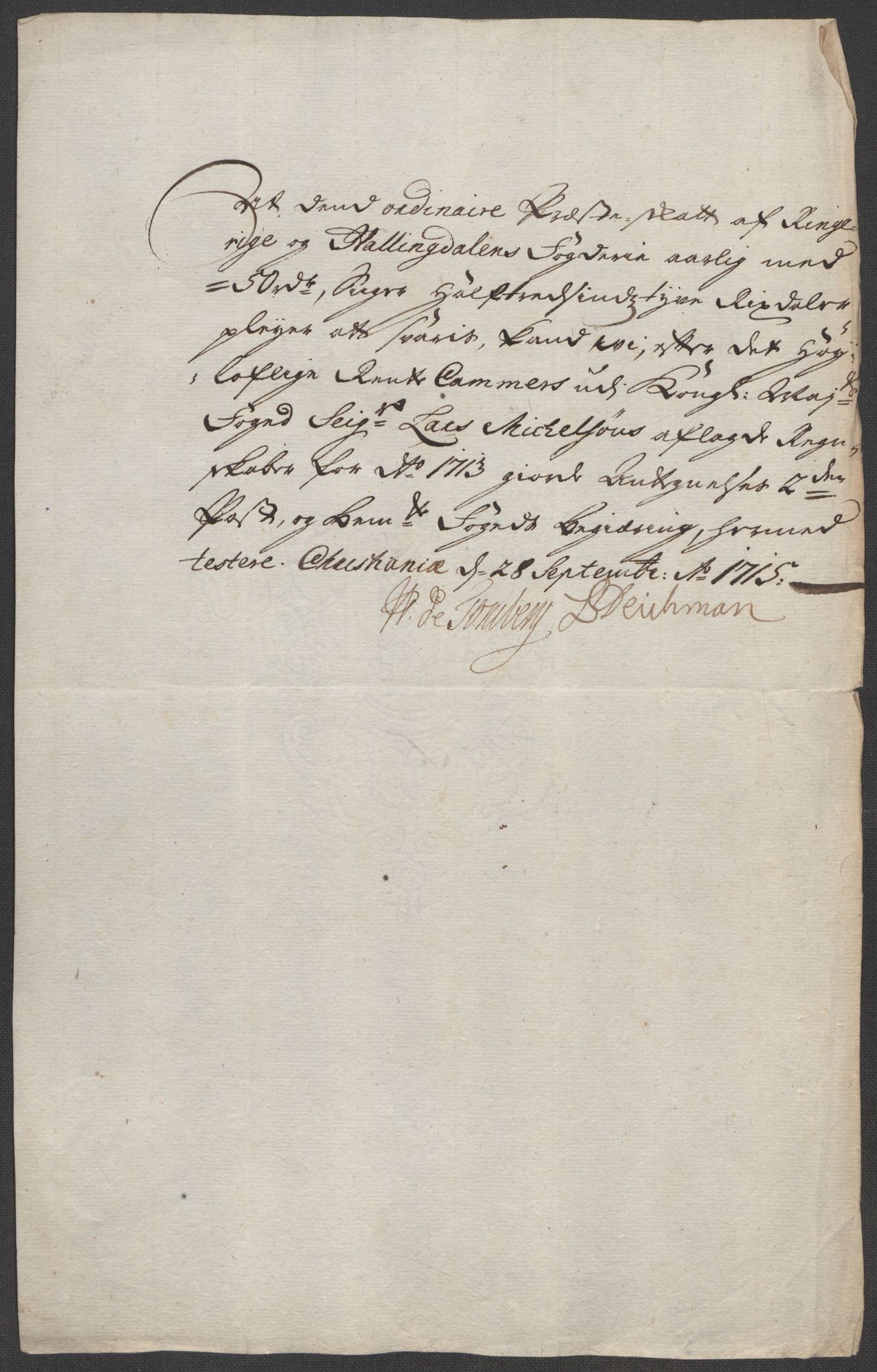 Rentekammeret inntil 1814, Reviderte regnskaper, Fogderegnskap, AV/RA-EA-4092/R23/L1472: Fogderegnskap Ringerike og Hallingdal, 1713-1714, s. 26