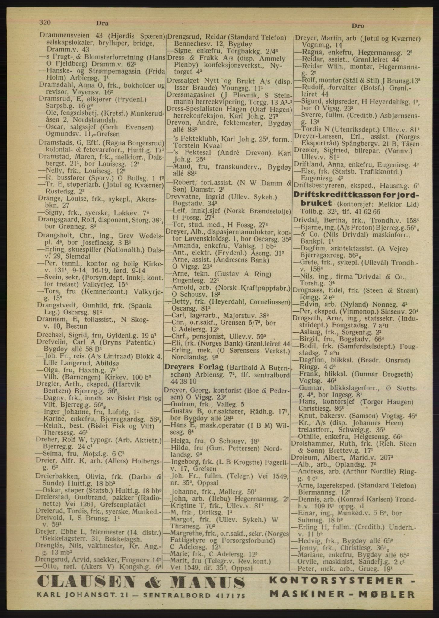 Kristiania/Oslo adressebok, PUBL/-, 1950, s. 320