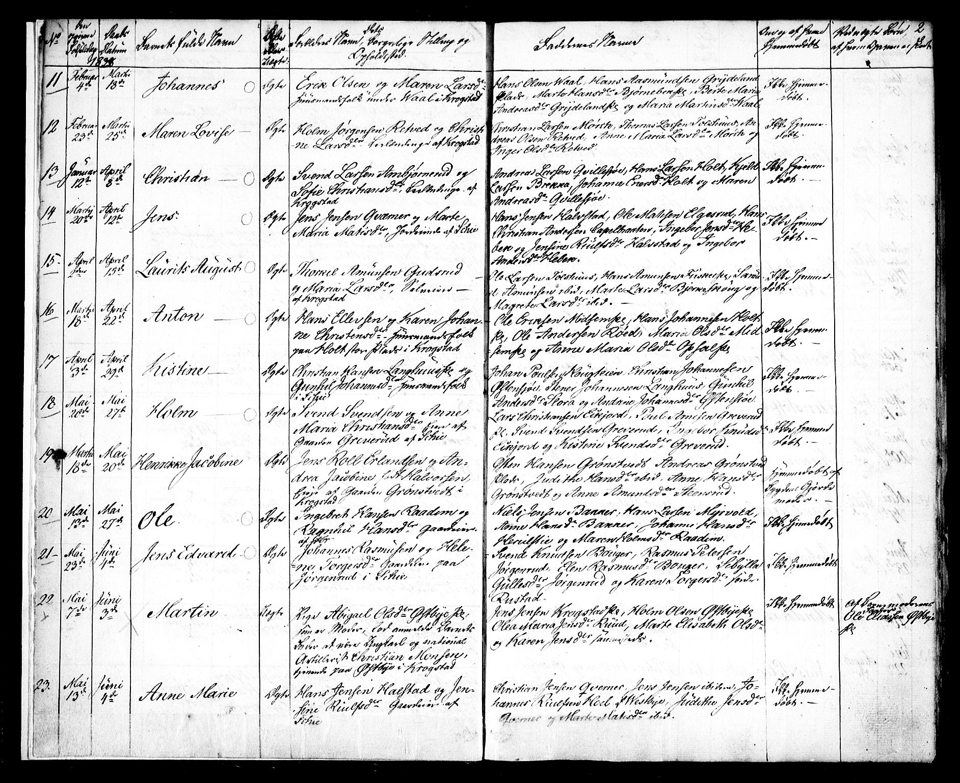 Kråkstad prestekontor Kirkebøker, AV/SAO-A-10125a/F/Fa/L0005: Ministerialbok nr. I 5, 1837-1847, s. 2